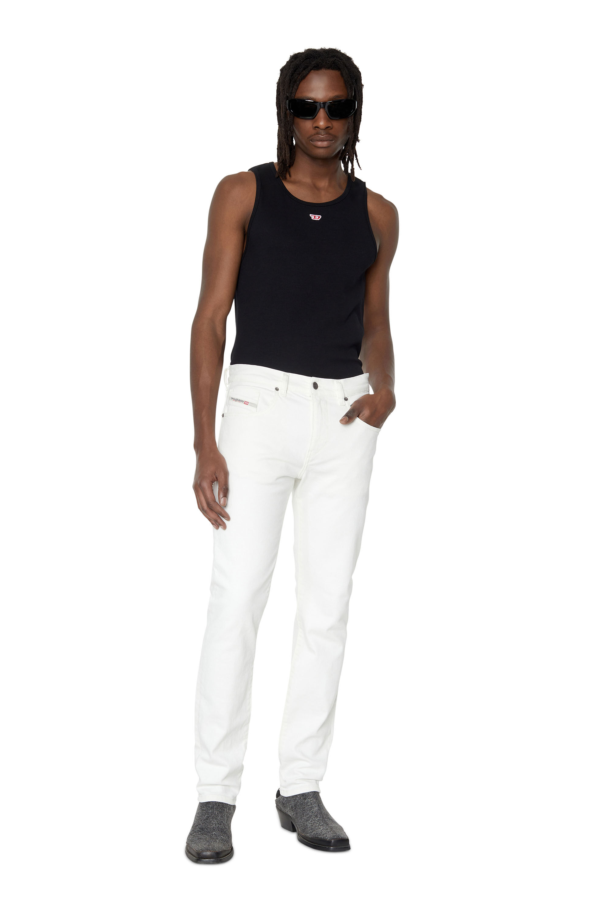 Diesel - Slim Jeans 2019 D-Strukt 09D63, White - Image 1
