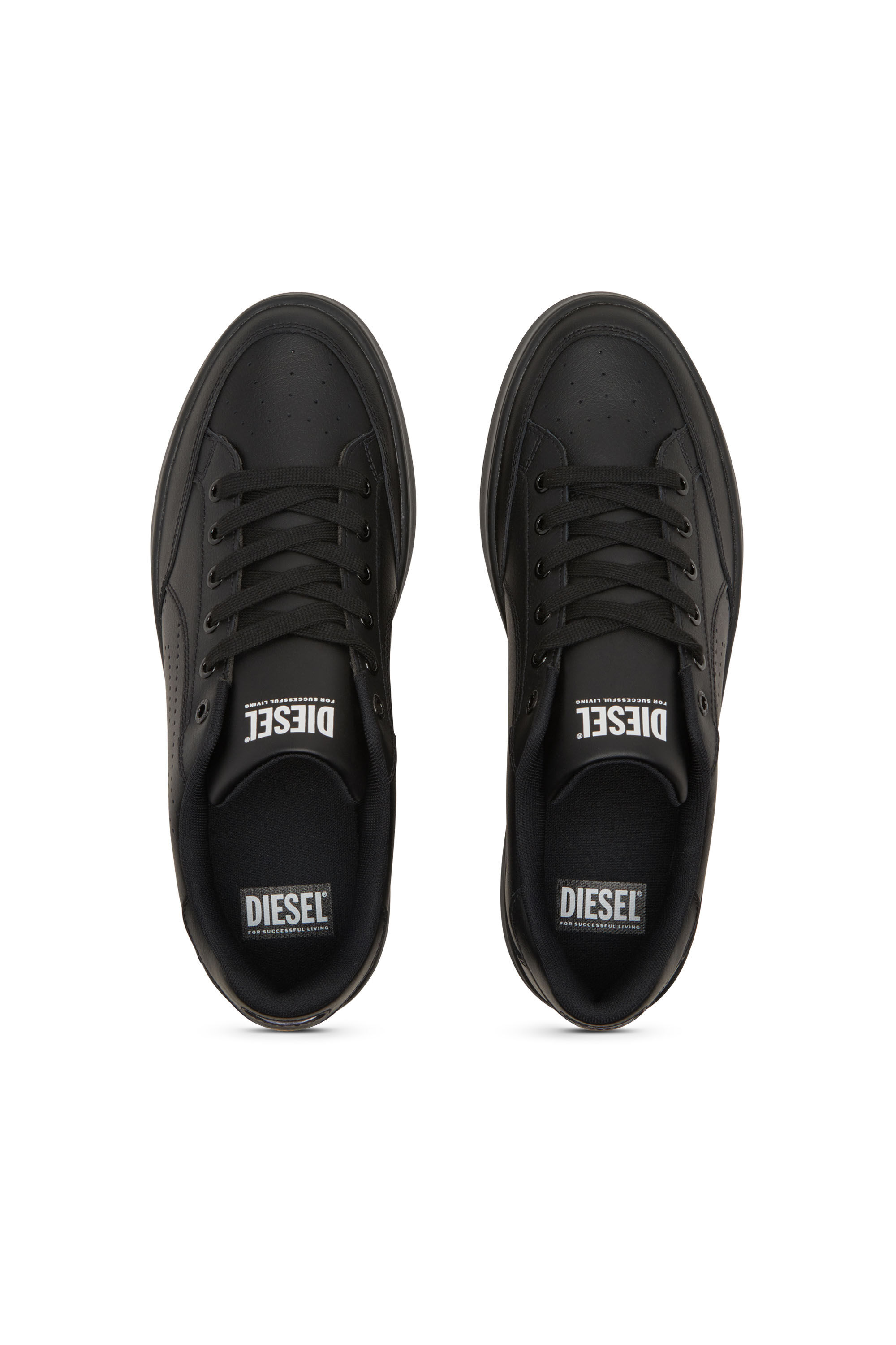 Men's S-Dakota-Leather sneakers with perforated logo | Black