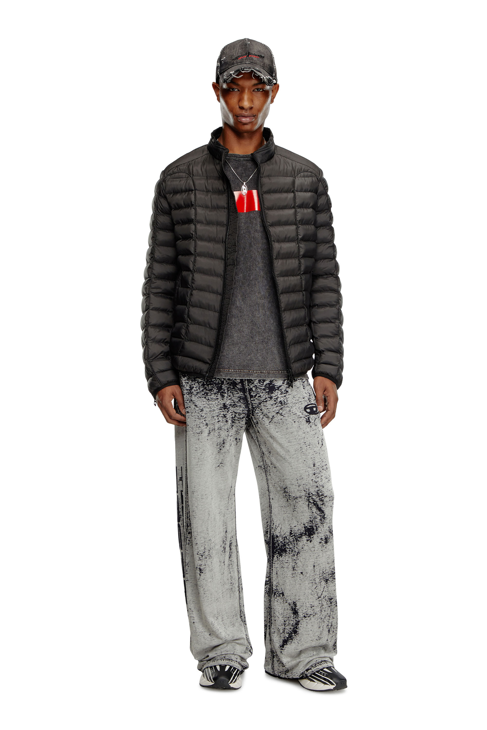 Men's Puffer jacket in light nylon | Black | Diesel