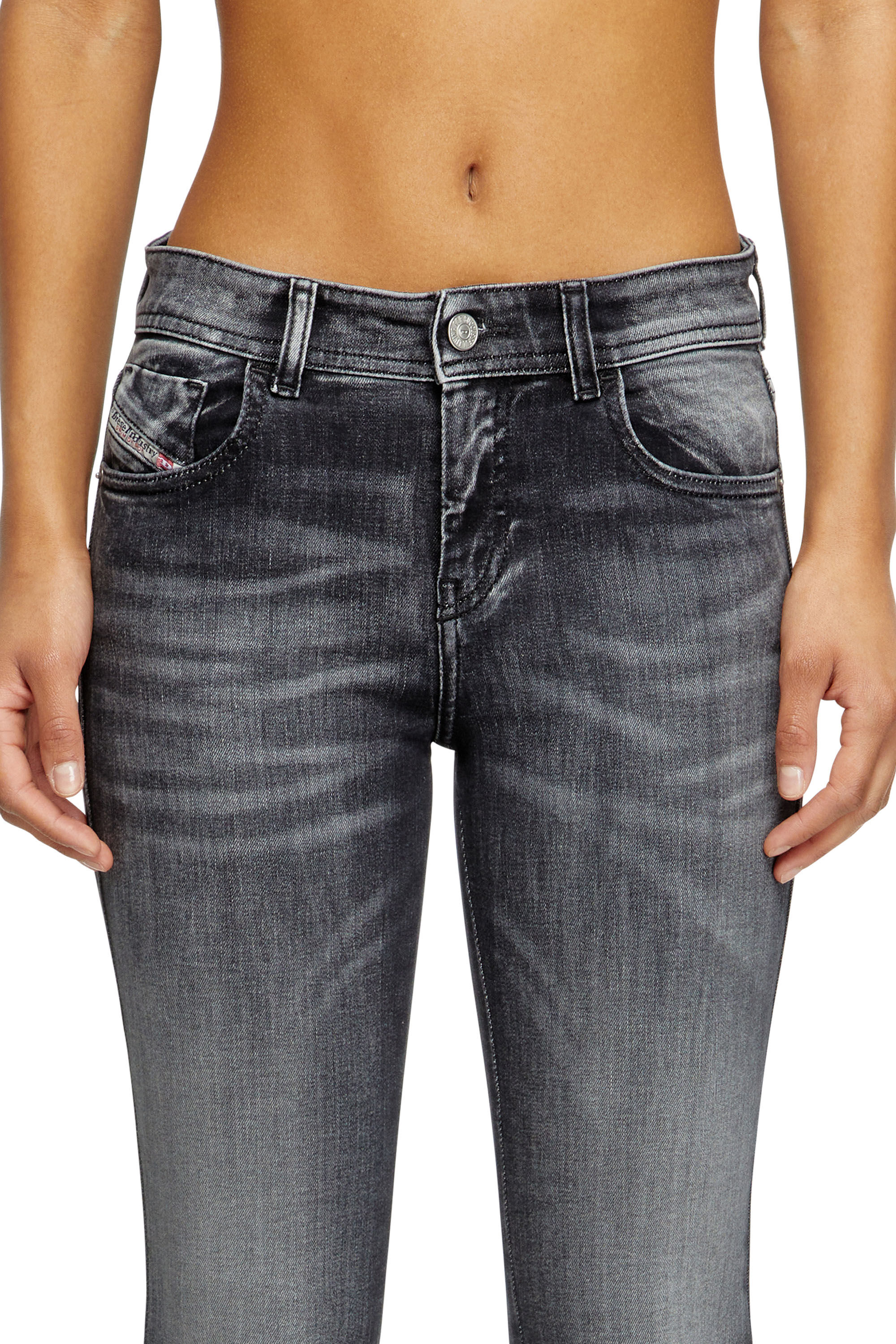 DIESEL>>ディーゼル 2017 スラディ 09k97 スキニー ジーンズ Women's Skinny Jeans | Black/Dark grey | Diesel 2017 Slandy