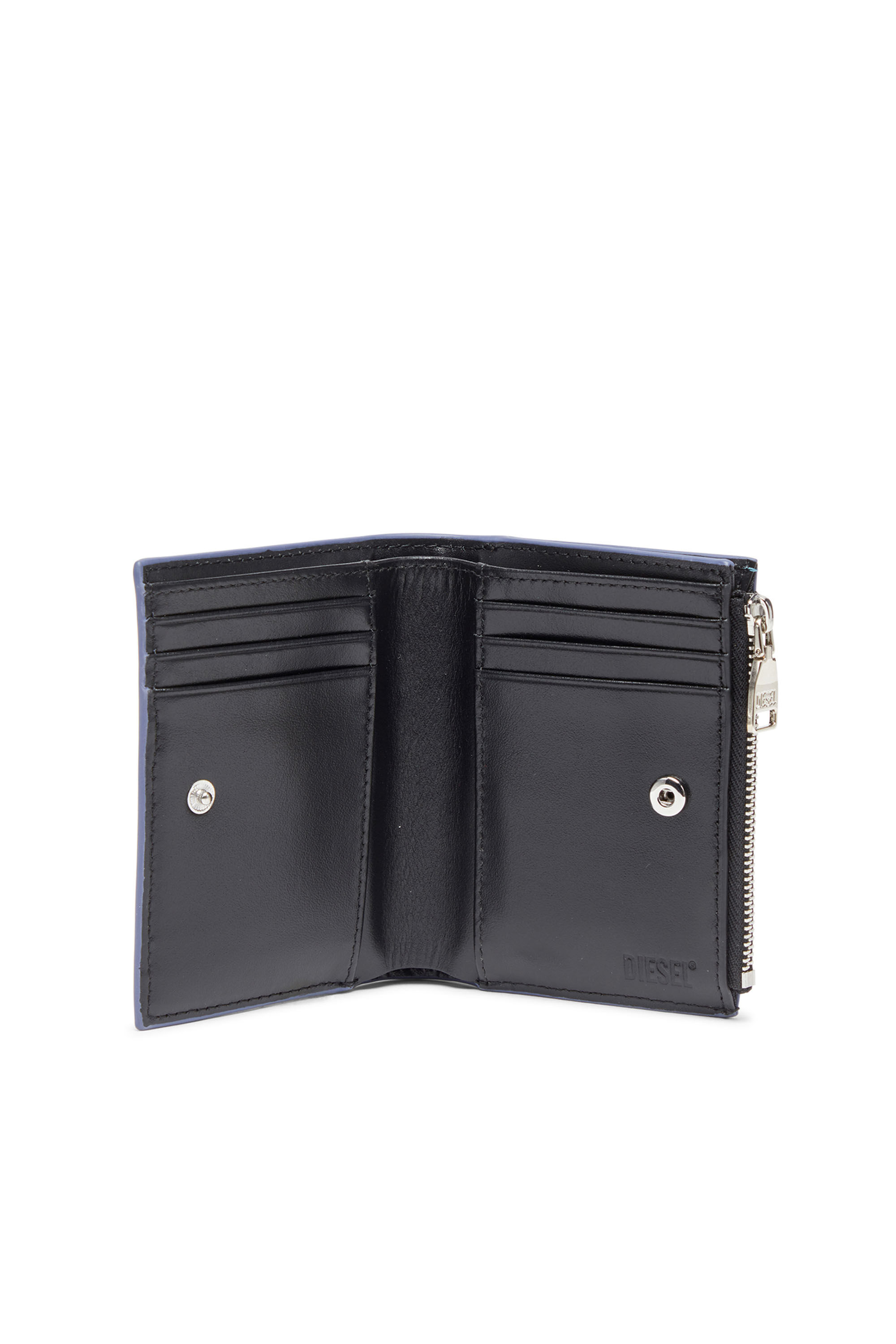 【DIESEL】1dr Bi-Fold Zip Ii Women's Small leather wallet with logo plaque | Black | Diesel