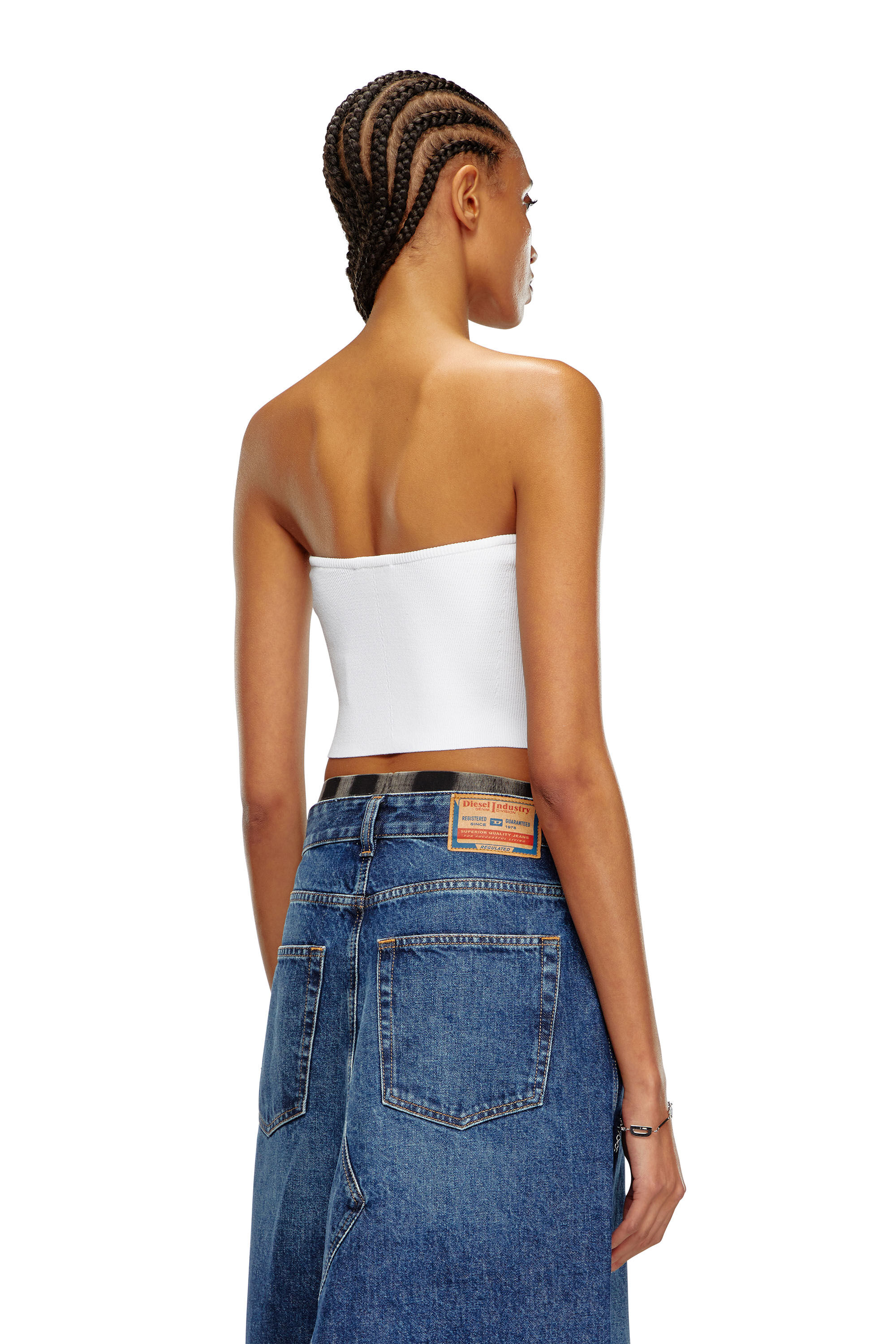 Diesel - M-CLARKSVILLEX, Top con placa con el logotipo Mujer in Blanco - 5