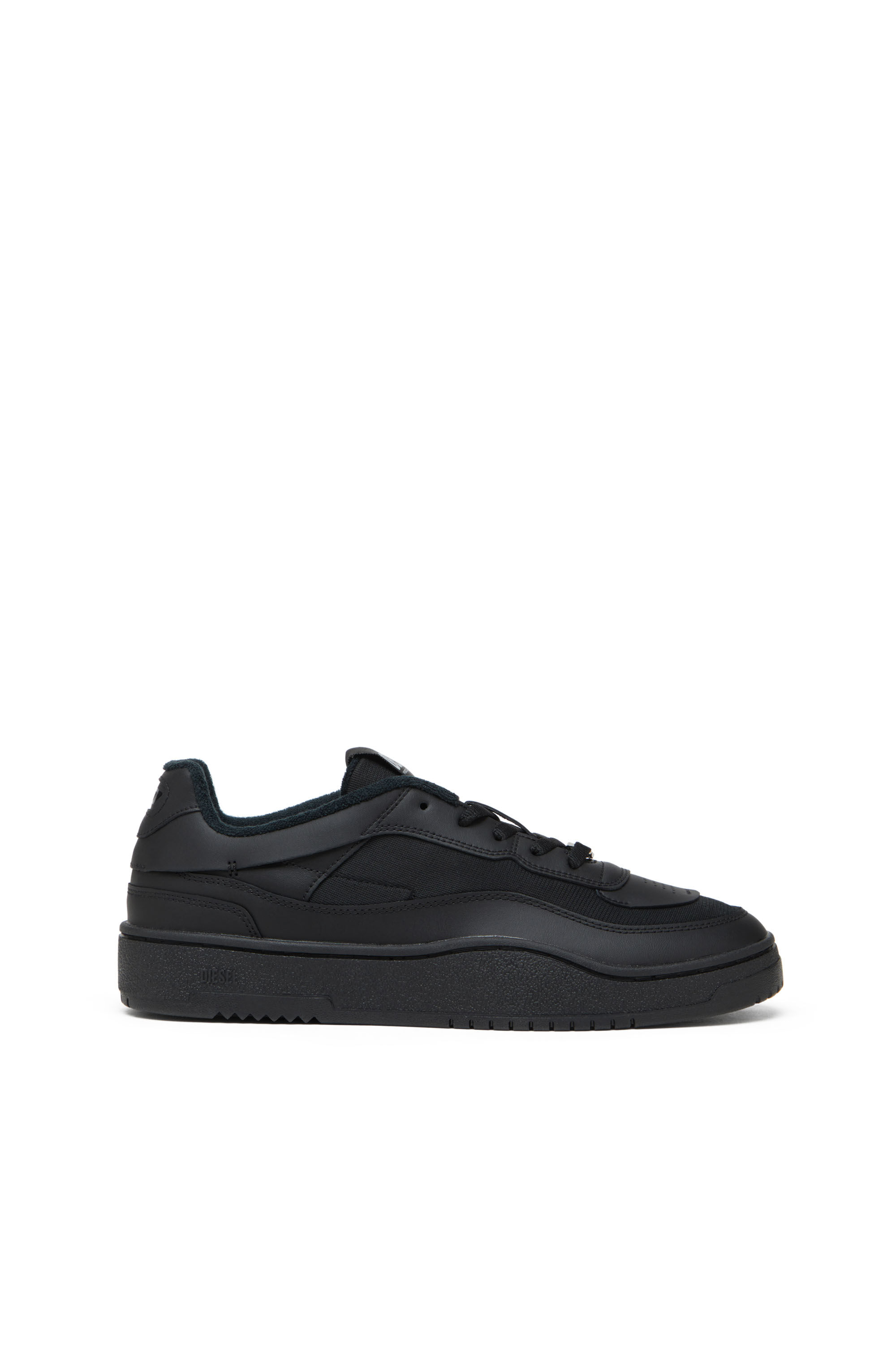 Men's S-Oval Skate-Fabric-panelled leather sneakers | Black Men's S-Oval Skate-Fabric-panelled leather sneakers | Black