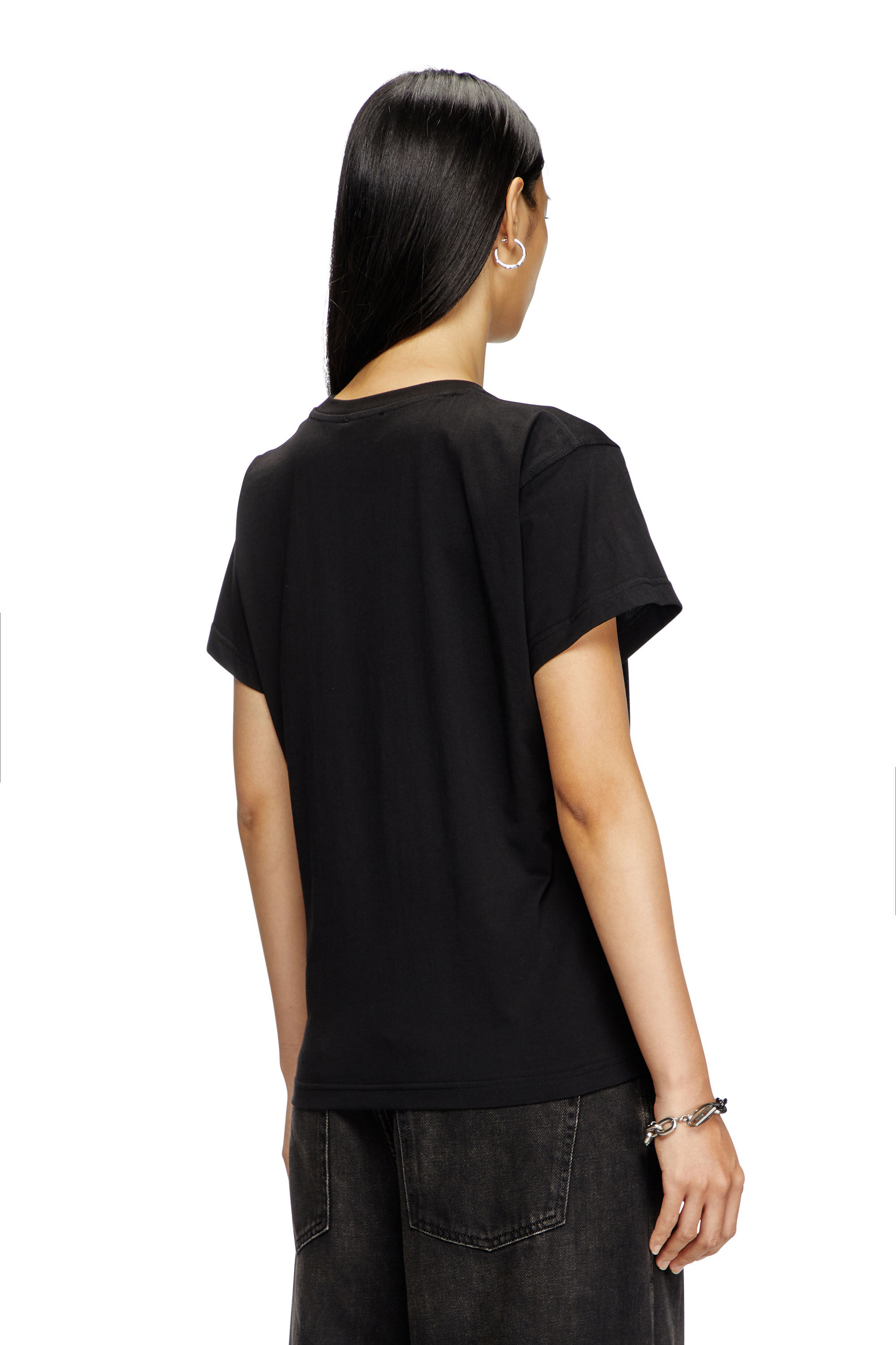 Tシャツ・カットソー DIESEL T-wilit top with oval d detail Nero Women's T-shirt with small Oval D | Black | Diesel