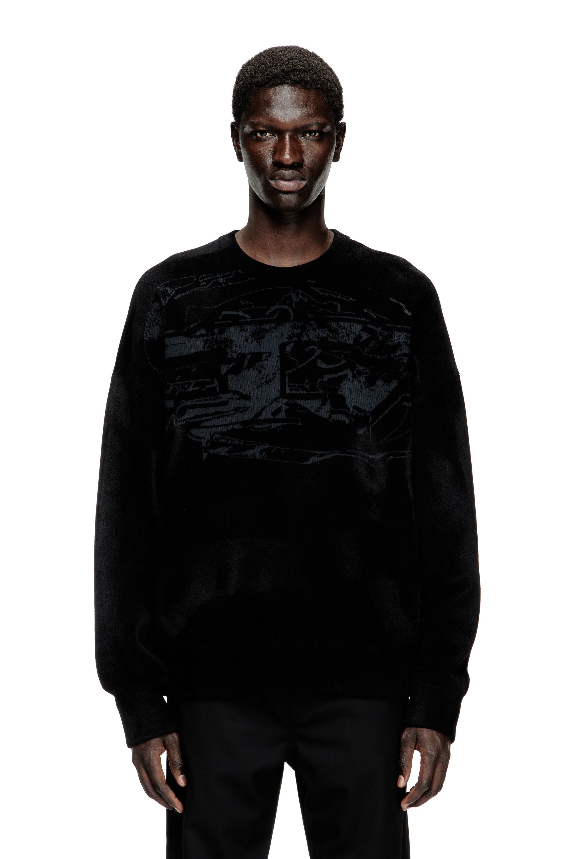 Diesel - K-TRESA, Man's Chenille-jacquard jumper with logo motif in null - 3