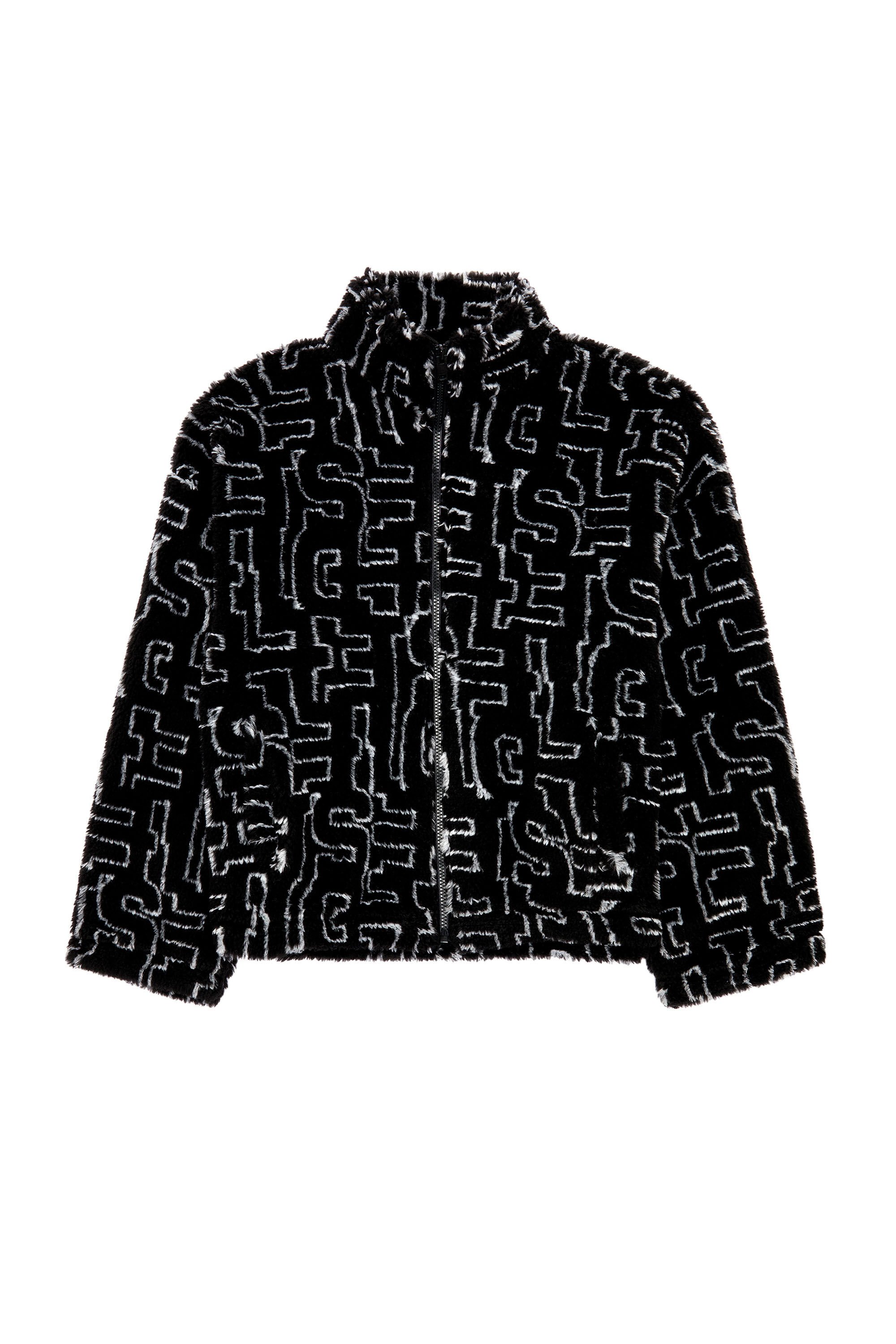 Diesel - S-LUCK, Man Teddy fleece jacket with Diesel monogram in Black - Image 2