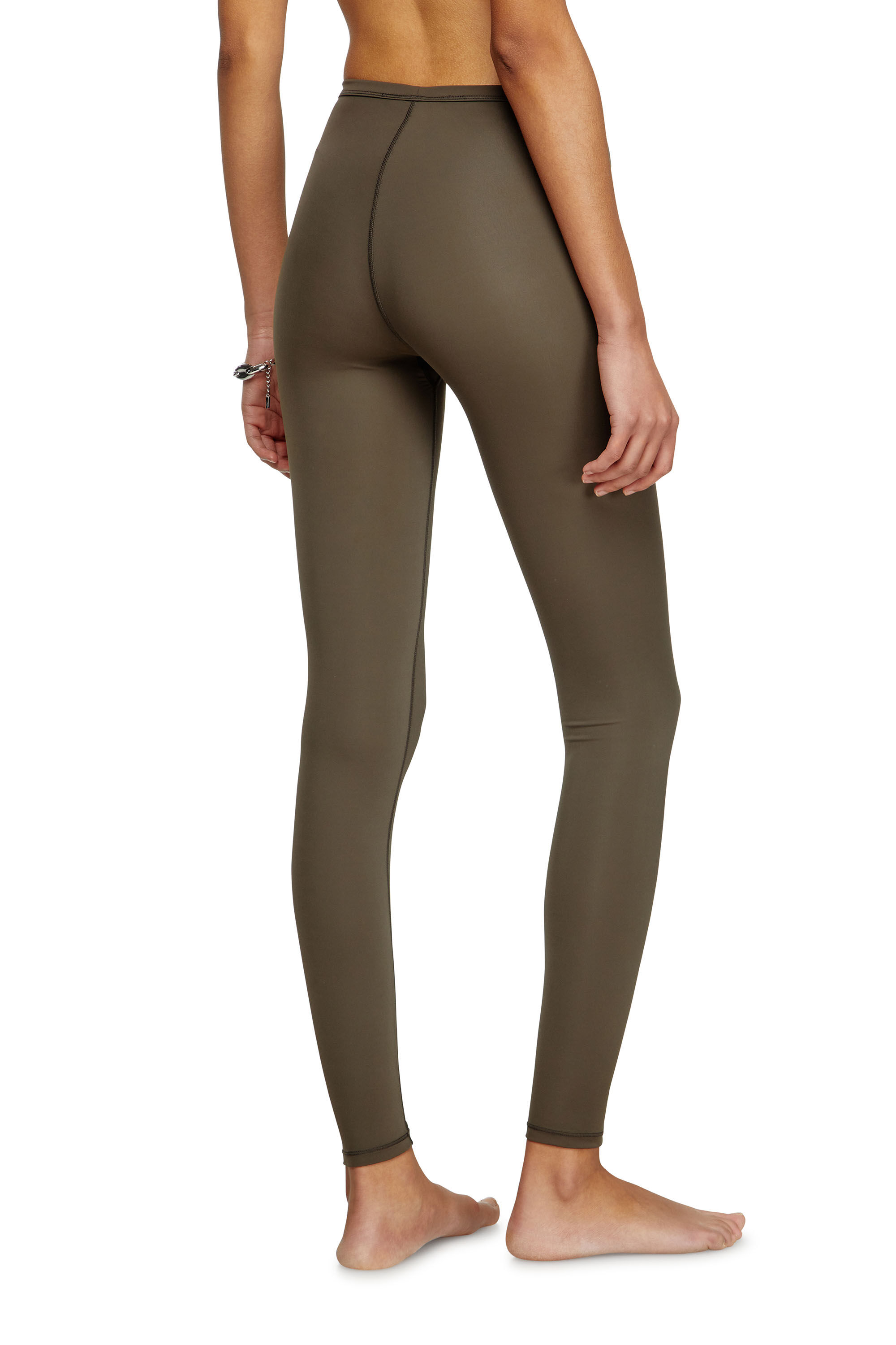 Diesel - MINA-UTLT, Woman's Stretch Nylon leggings in Brown - 2
