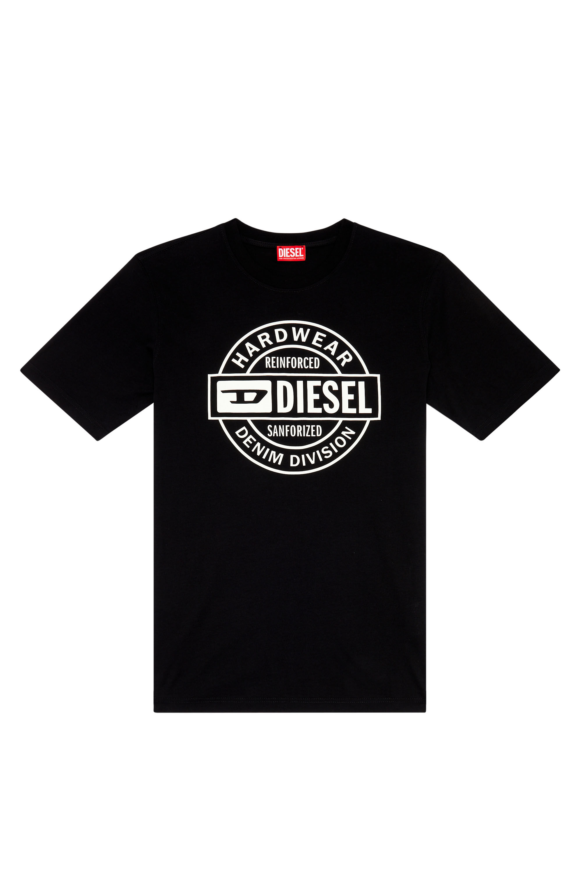 Diesel - T-JUST-L21, Man's T-shirt with Diesel Hardwear print in Black - 2