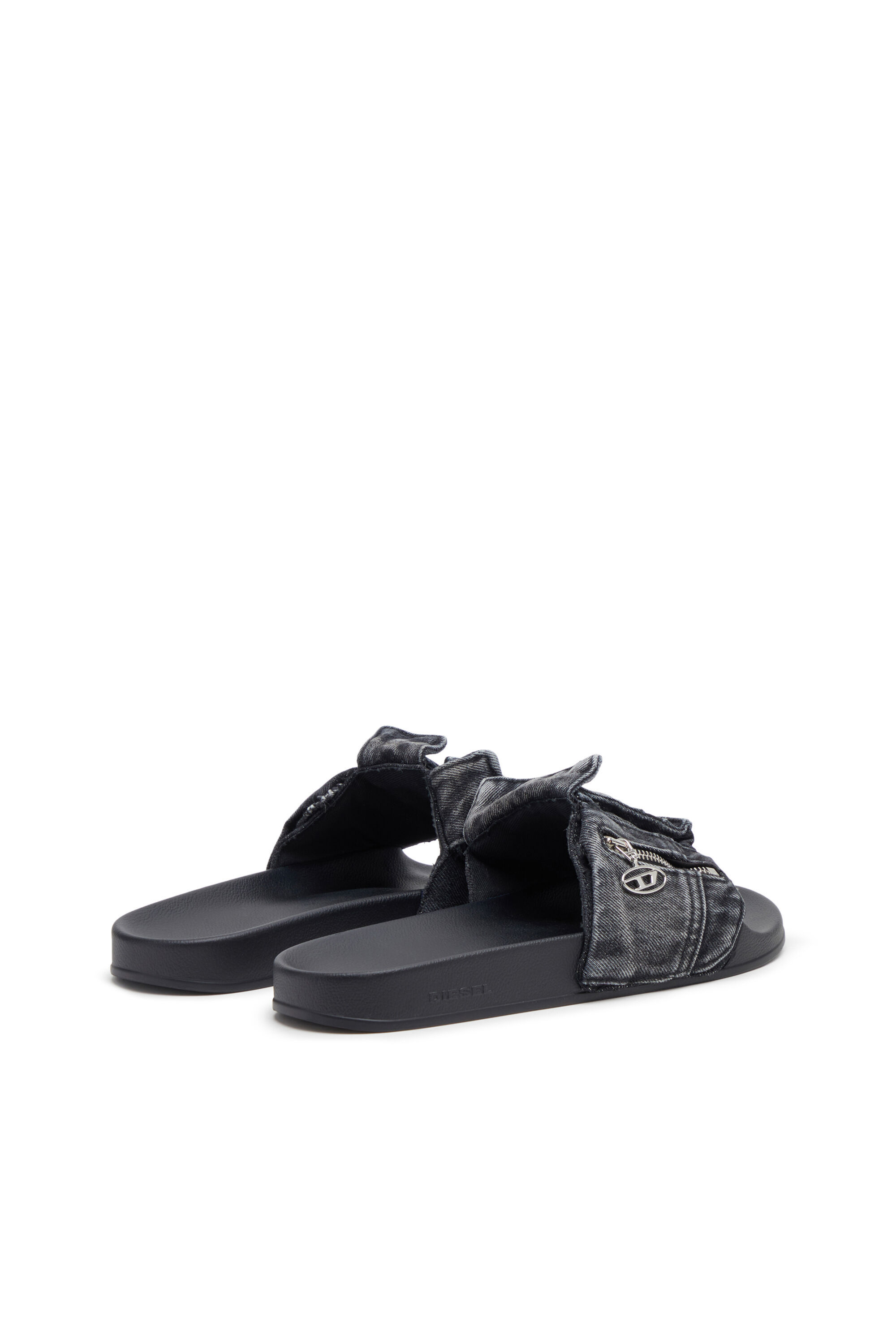 Diesel ディーゼル スライドサンダル サ マエミ Sa-Mayemi送関込 SA-MAYEMI PK Man: Denim pool slides with utility pockets