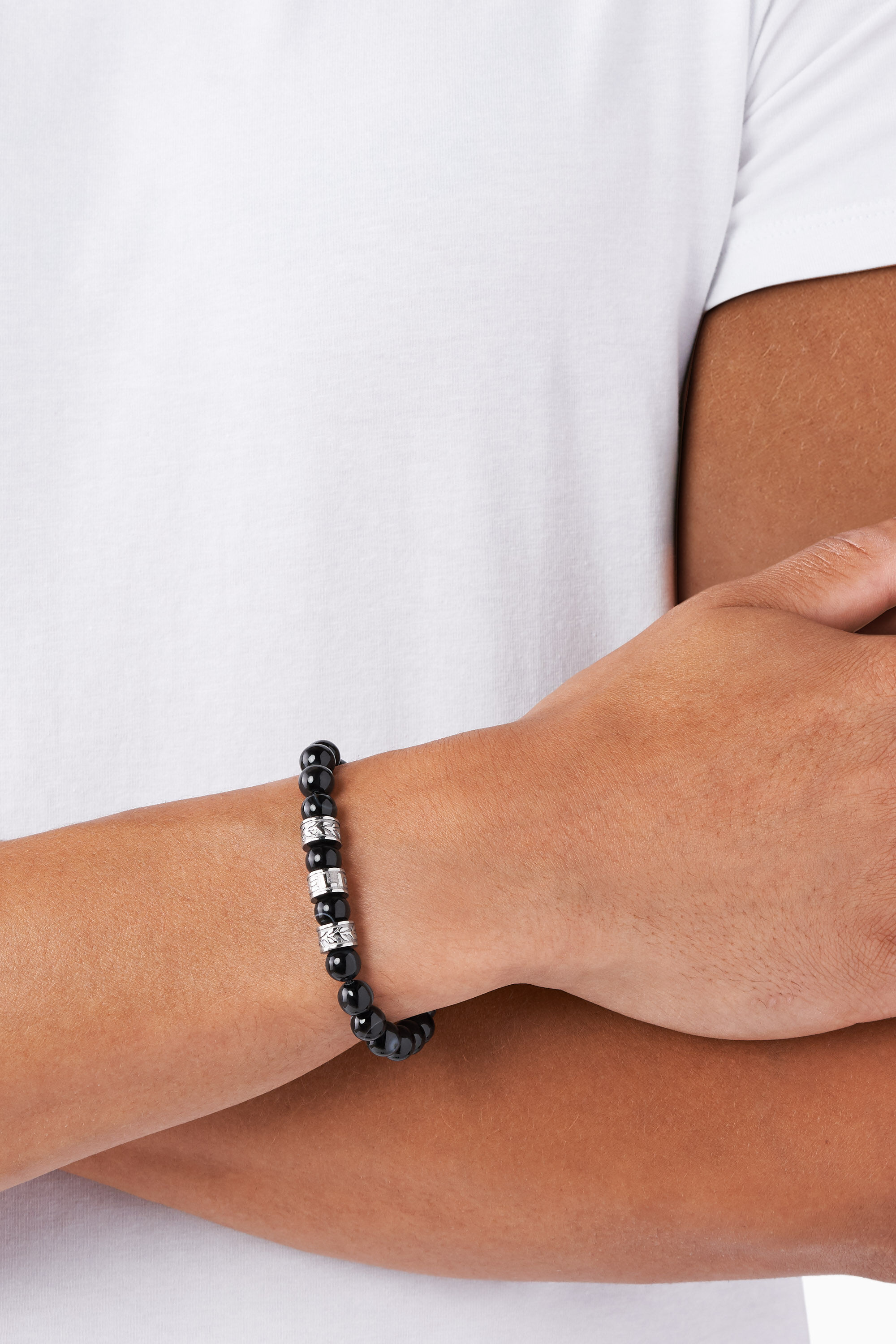 Diesel - DX1101, Pulsera con cuentas Hombre in Negro - 2
