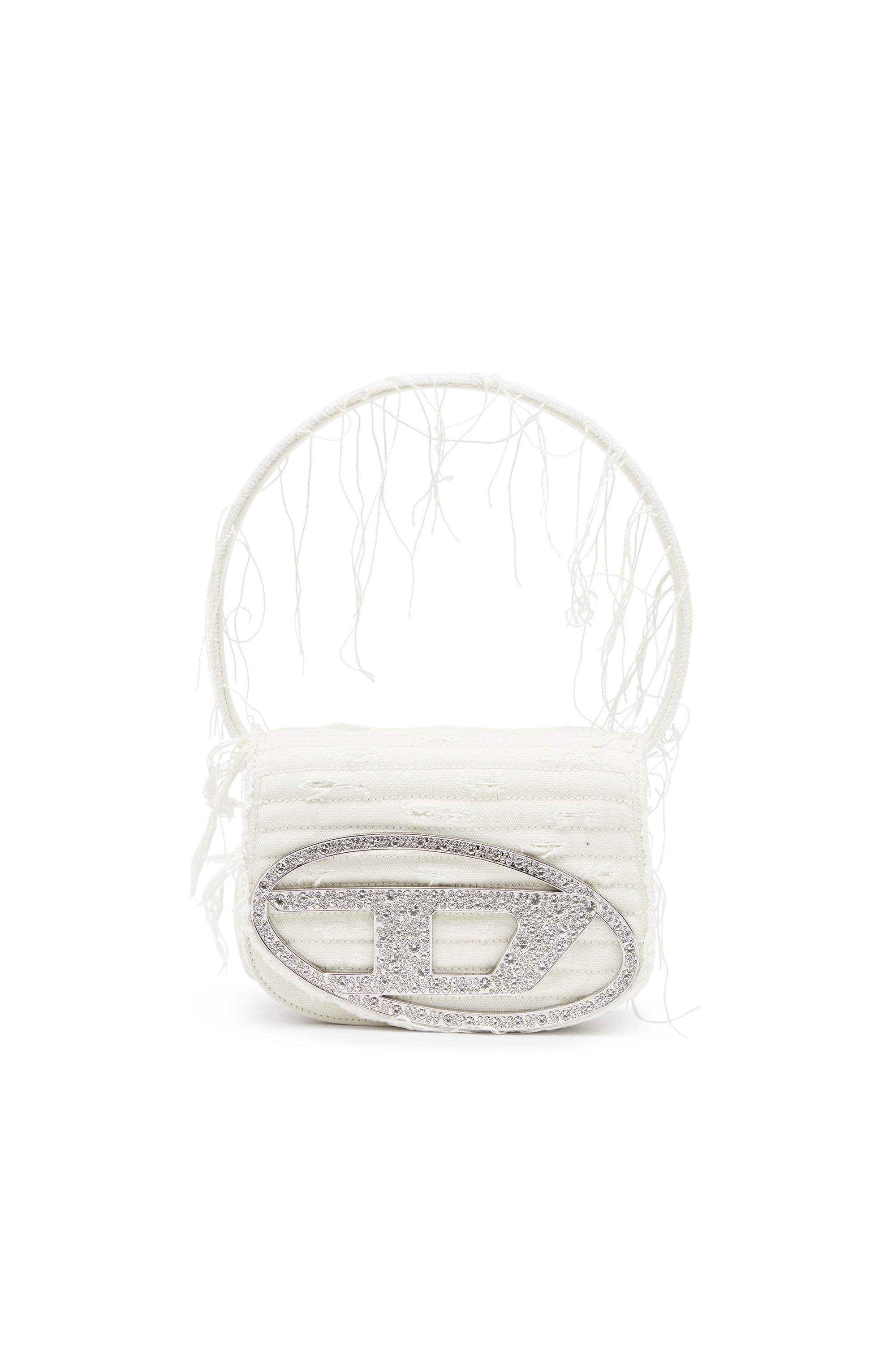 Women's 1DR-Iconic shoulder bag in canvas and leather | White | Diesel