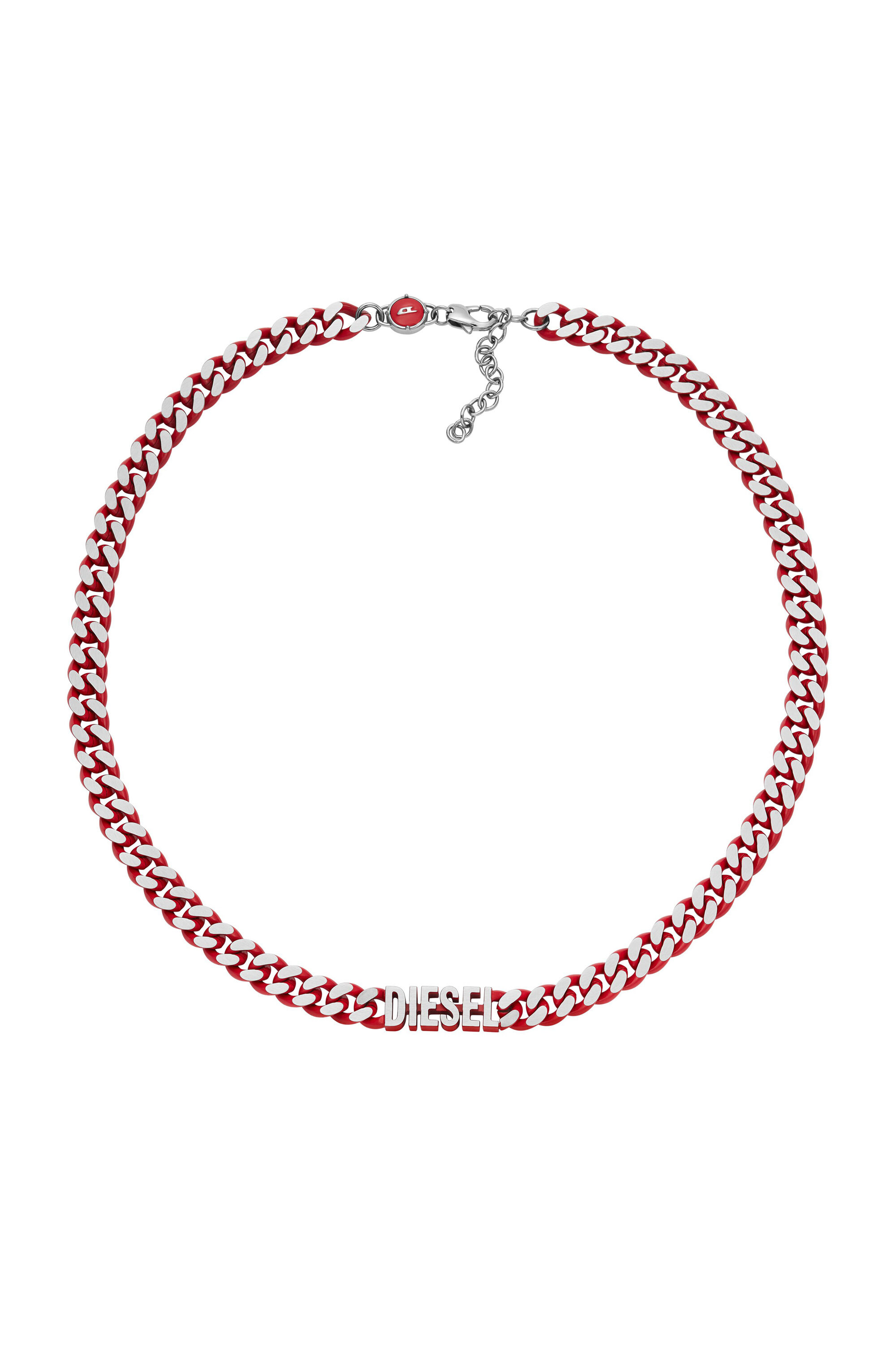 Women's Red Stainless Steel Choker Necklace | Red | Diesel