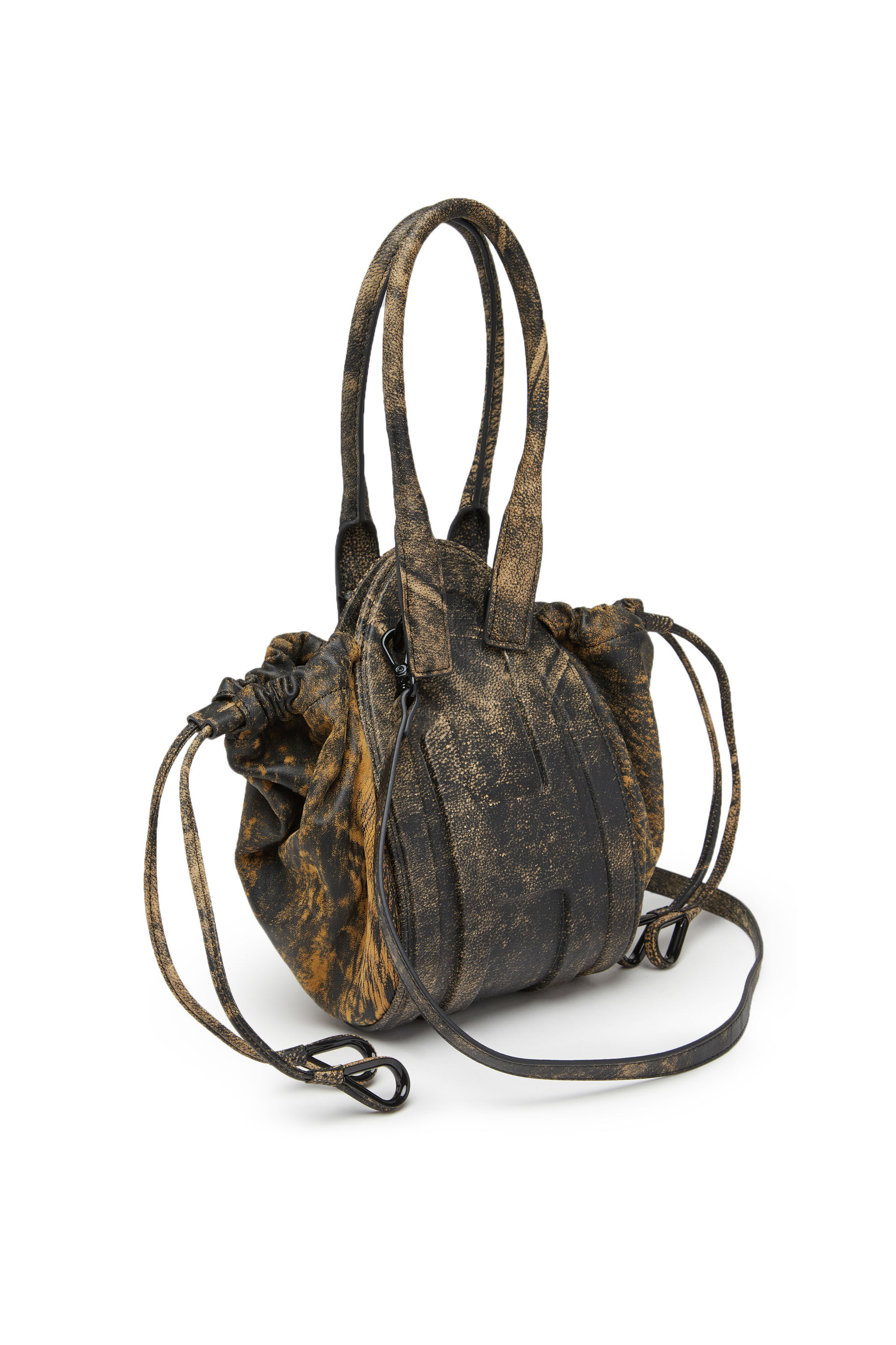 1DR-FOLD XS Woman: Oval logo handbag in marbled leather | Diesel