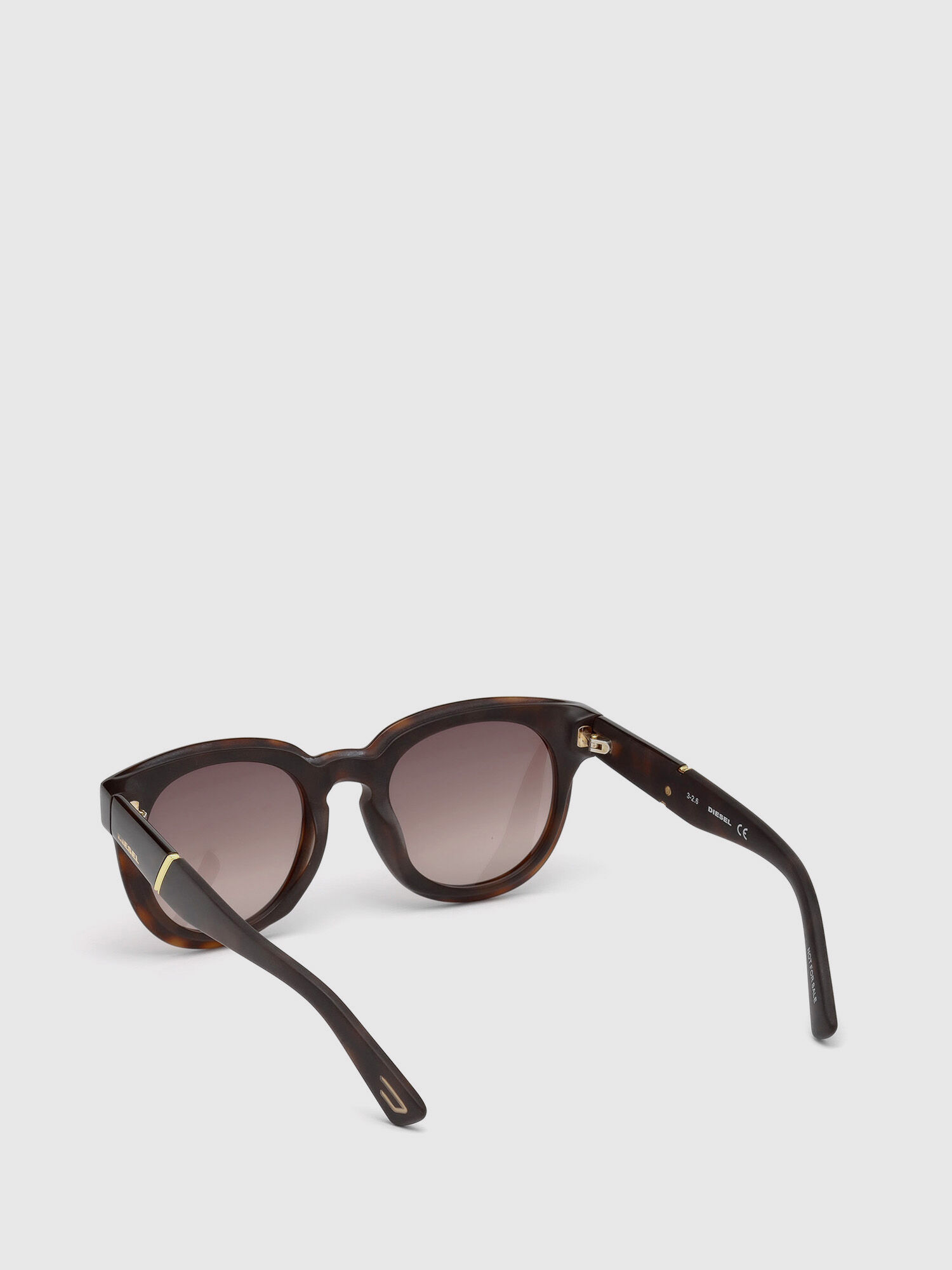 Diesel - DL0230, Gafas redondas con detalle en diagonal Mujer in Marrón - 2