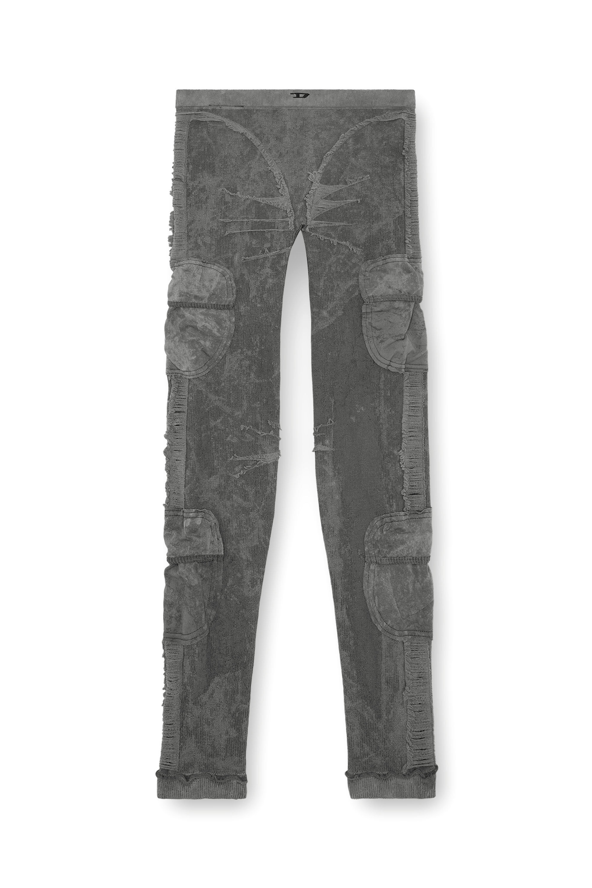 Diesel - AWSB-SEEMA-WT02, Mallas en canalé con desgarros Mujer in Gris - 2
