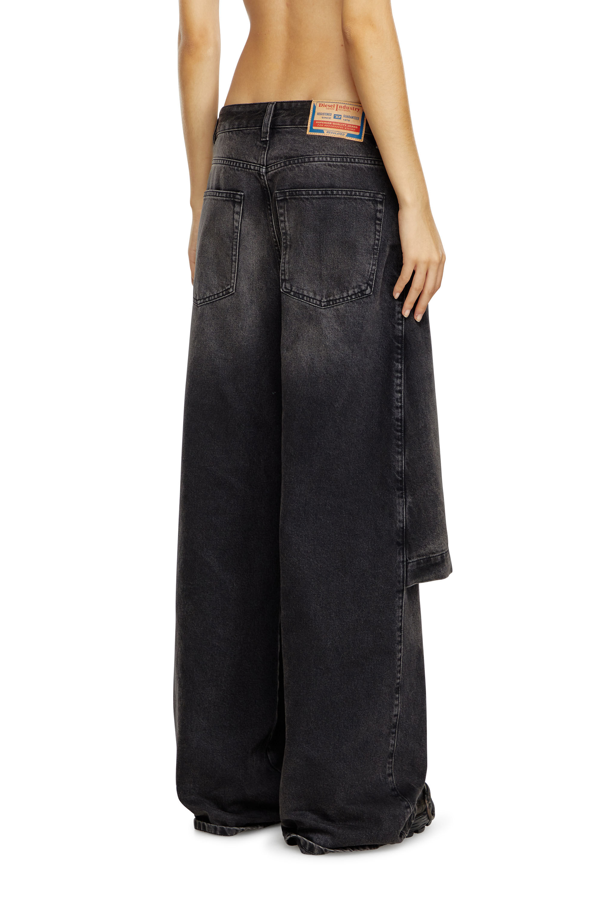 Women's Relaxed Jeans | Black/Dark grey | Diesel D-Syren