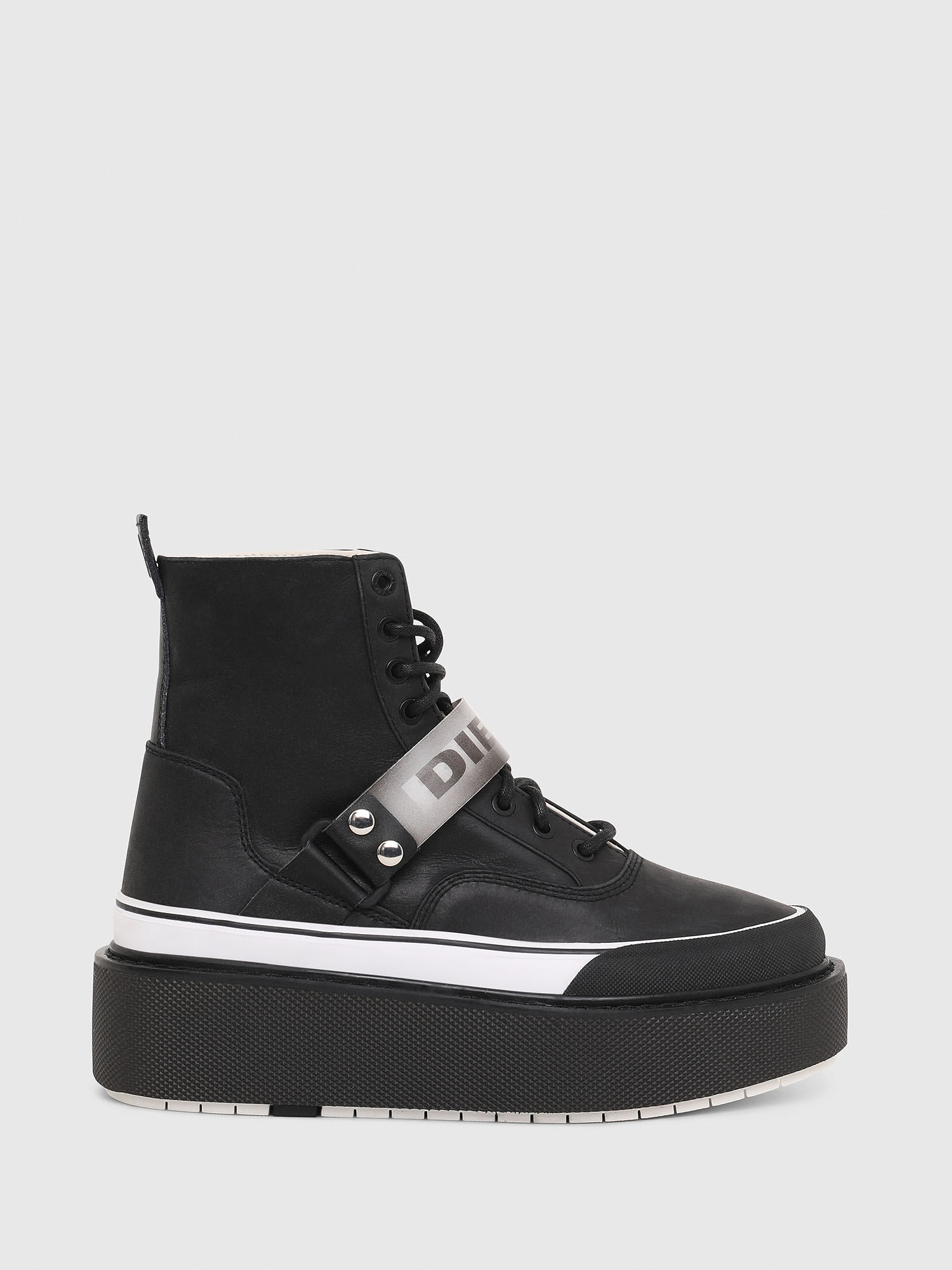 Flatform sneaker-boots in leather | Diesel