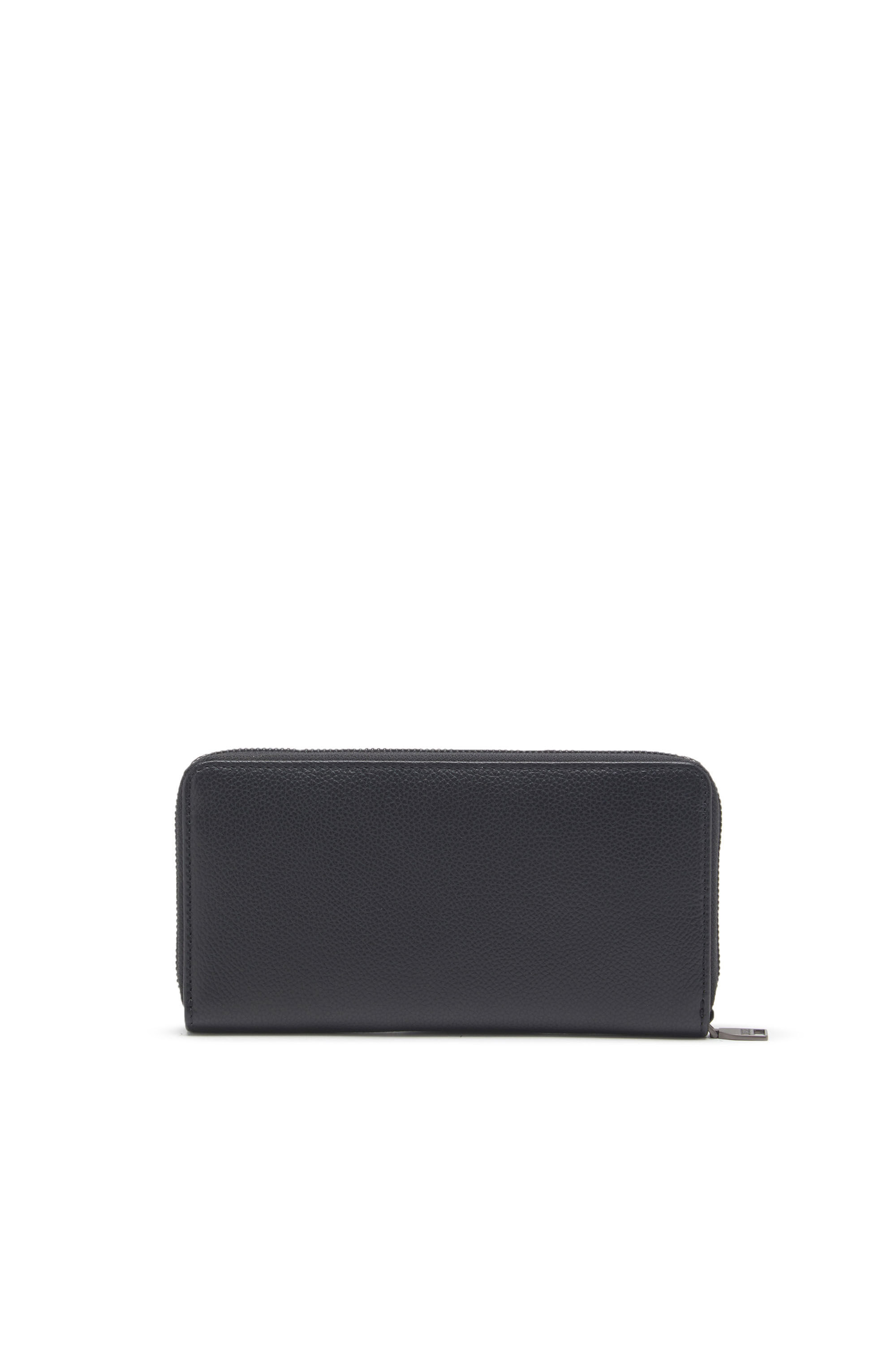 GARNET Man: Leather zip-around wallet with logo plaque | Diesel