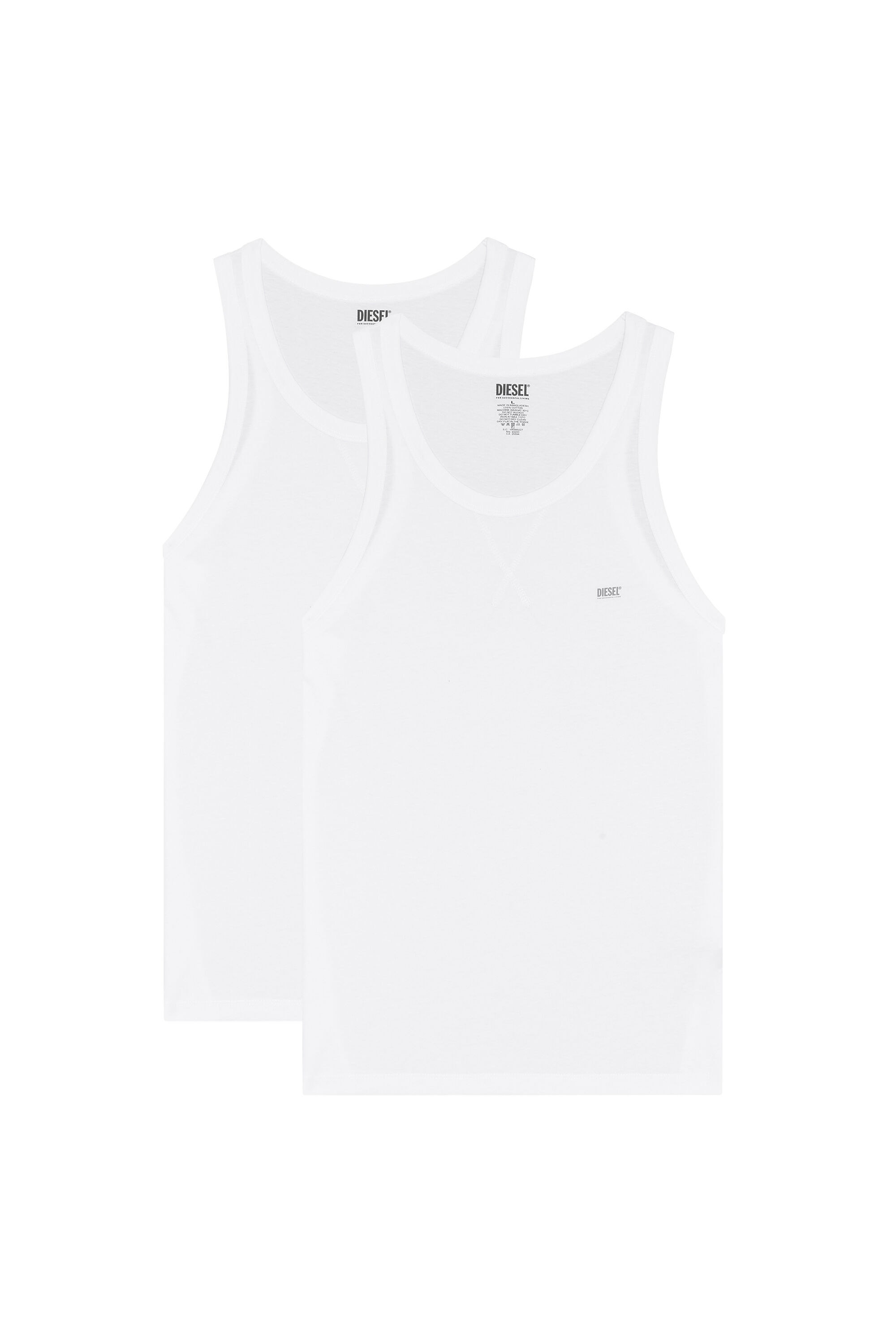 Men's Two-pack of cotton tank tops | White | Diesel