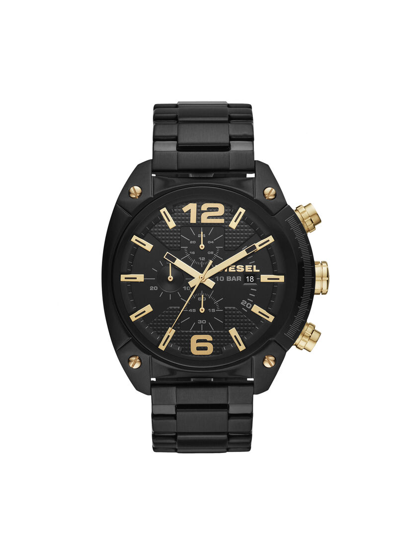 Dz4504 Man Overflow Black Stainless Steel Watch Diesel