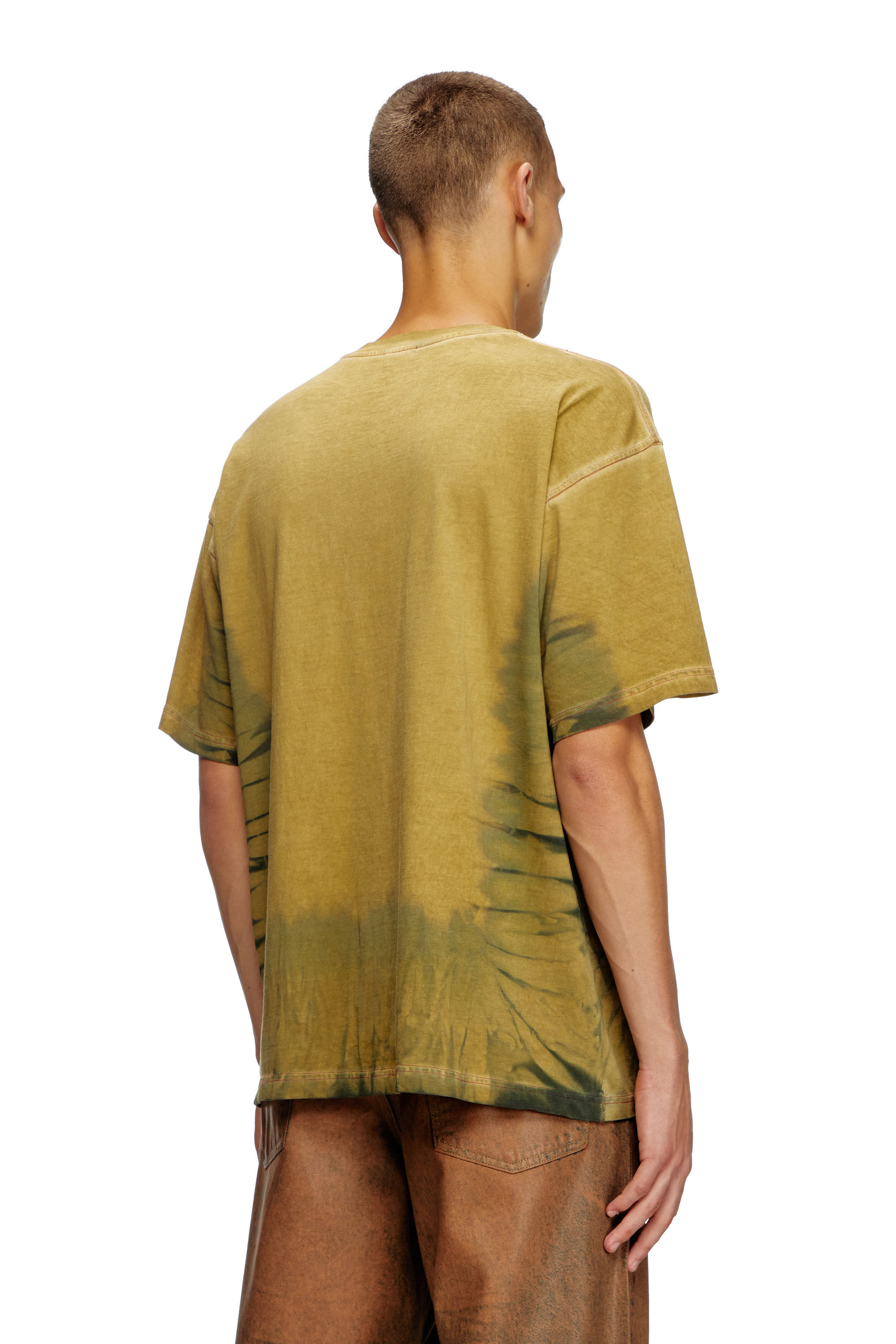 Men's Tie-dye T-shirt with spotlight print | Brown | Diesel