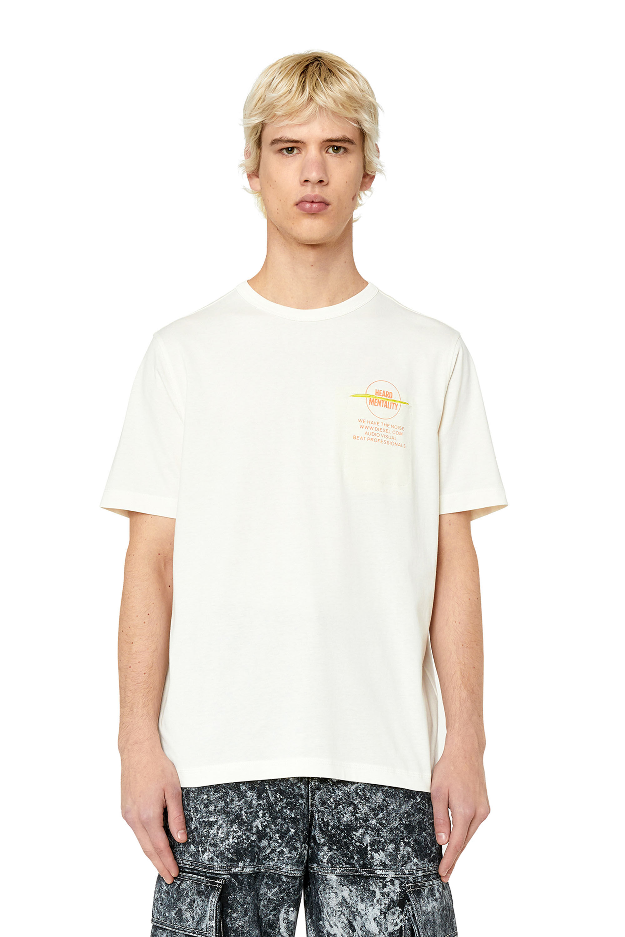 T-POUCH Man: Logo-print T-shirt with contrast detail | Diesel