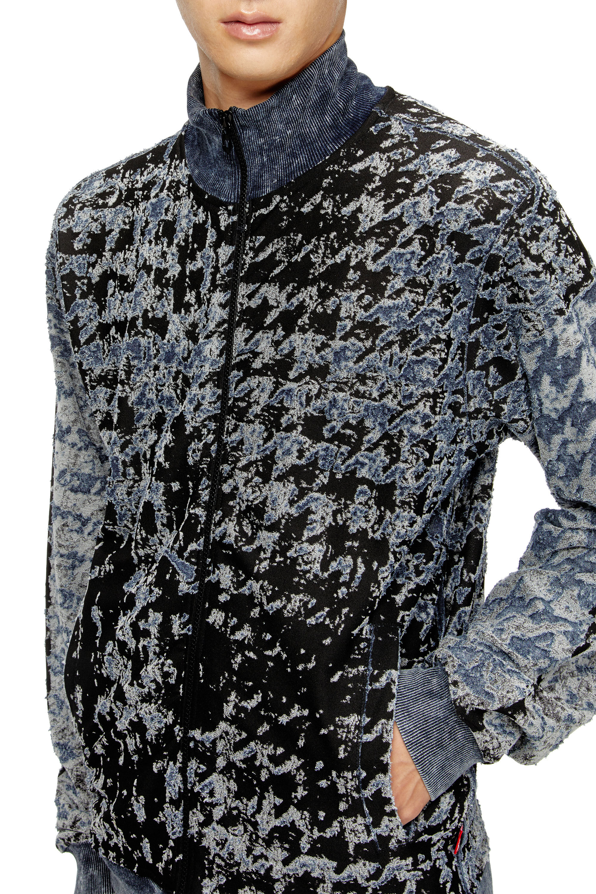 Diesel - S-CORR, Top con cremallera de pata de gallo devoré Hombre in Multicolor - 4