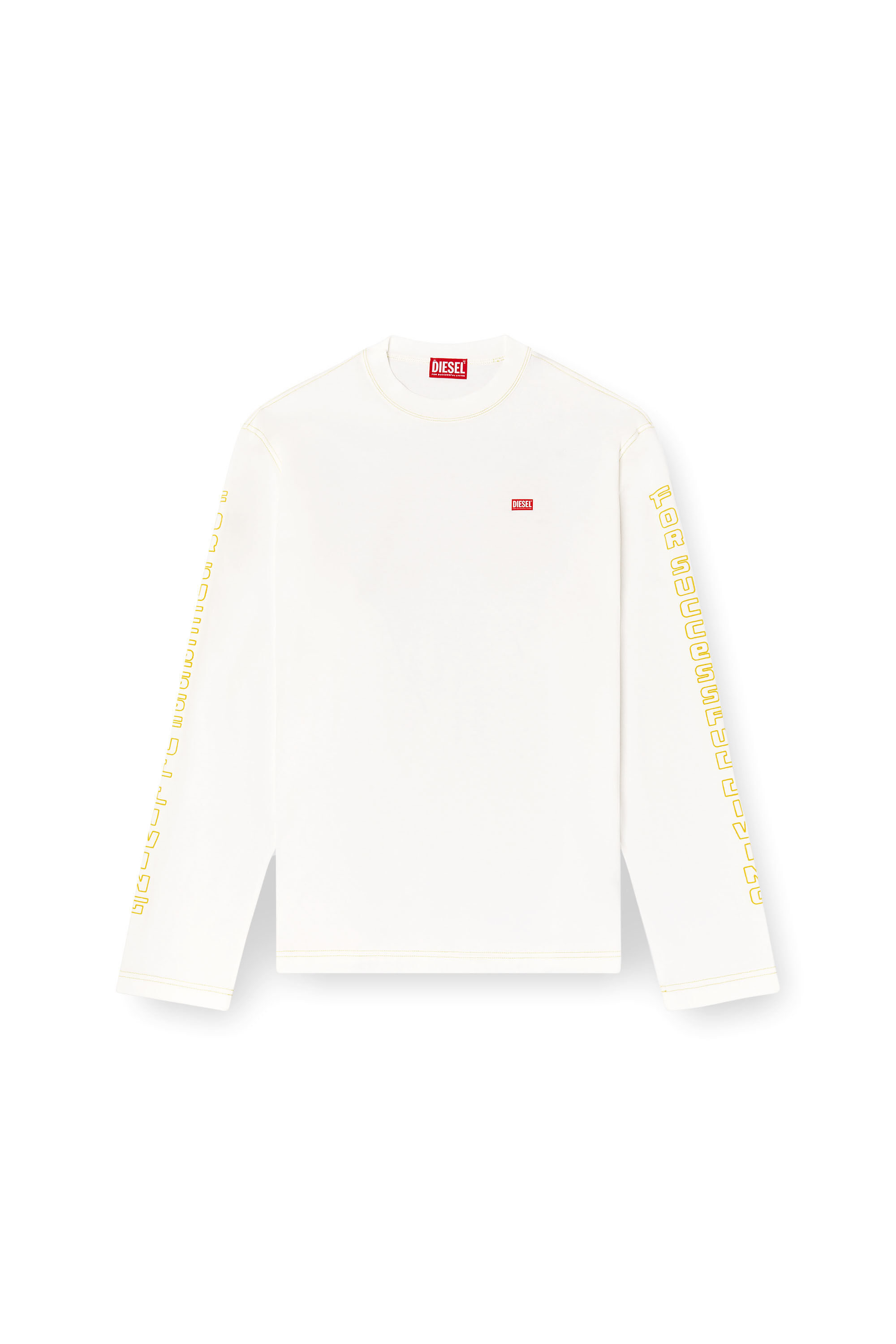 Men's Long-sleeve T-shirt with apple core print | White | Diesel
