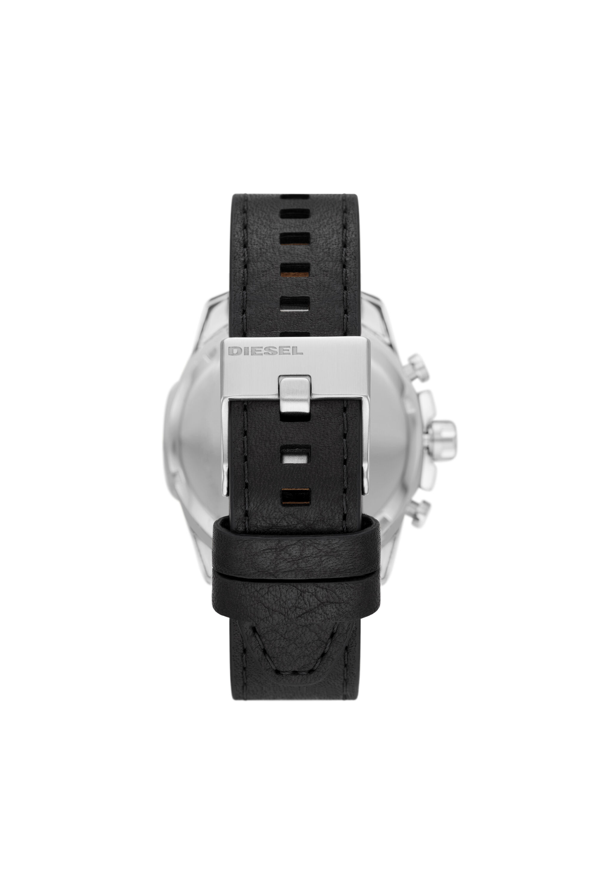 DZ4592: Baby chief chronograph black denim and leather watch