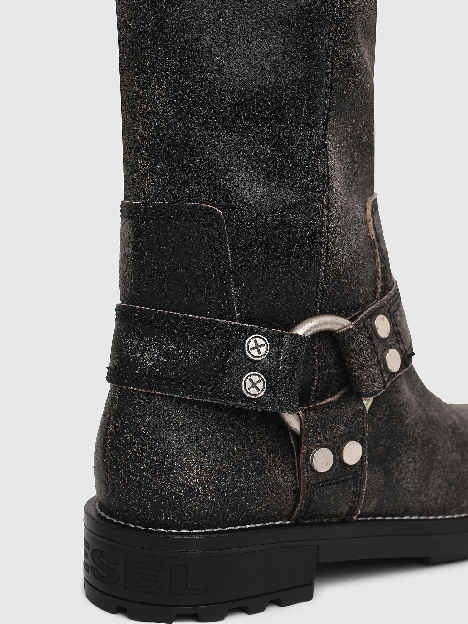D THROUPER MB W Women Knee high boots in textured leather Diesel