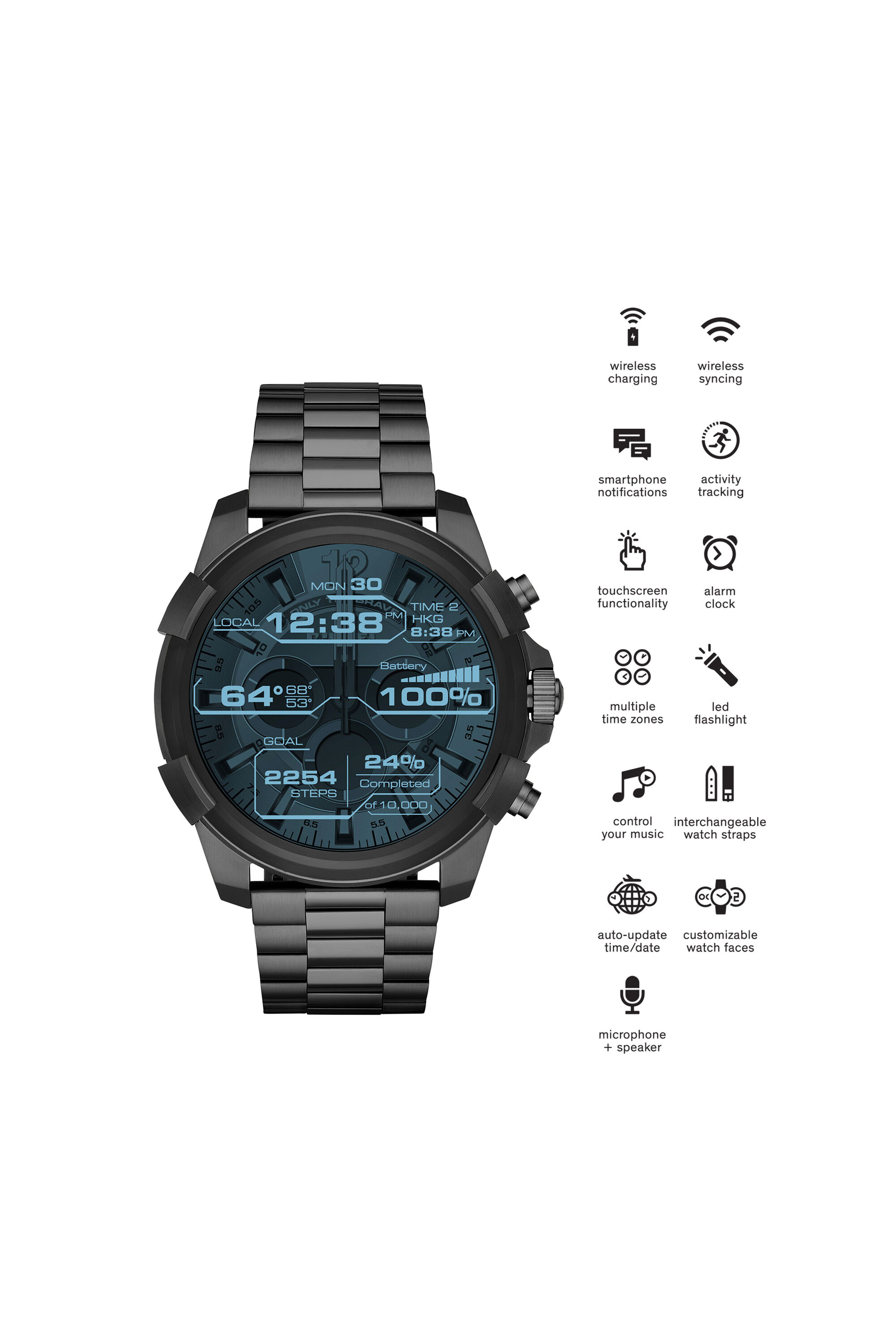 Diesel - DT2004, Man's Gray touchscreen smartwatch, 48 mm in Metal Grey - 1
