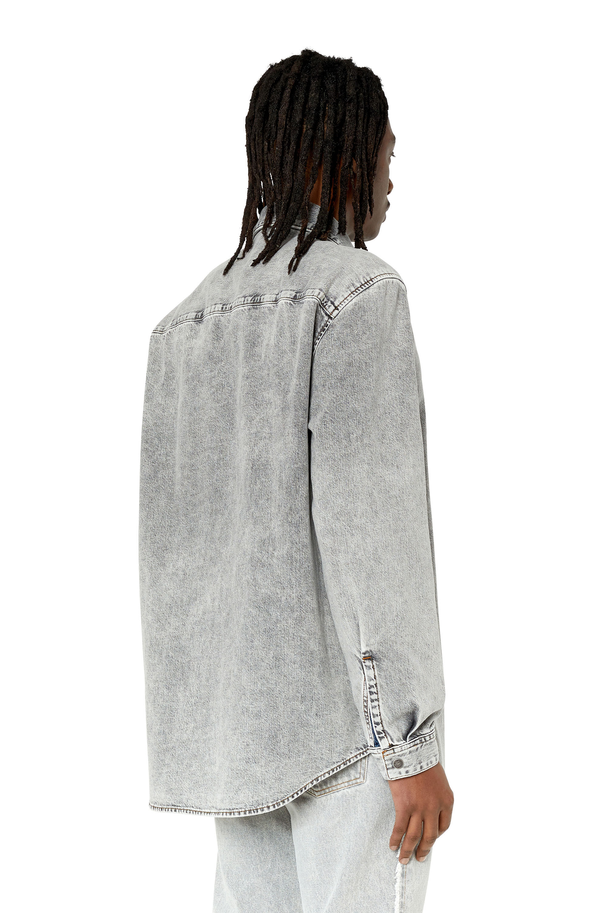D-SIMPLY-RS Man: Denim shirt with contrast inserts | Diesel