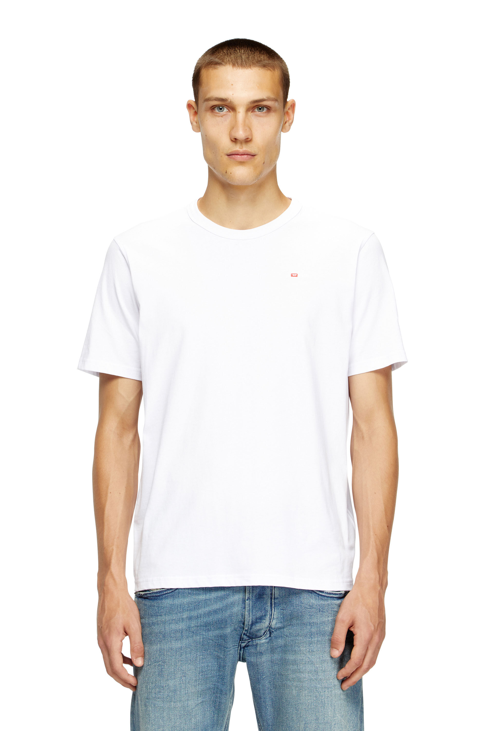 Diesel - T-ADJUST-MICRODIV, Camiseta con logotipo pequeño bordado Unisex in Blanco - 3