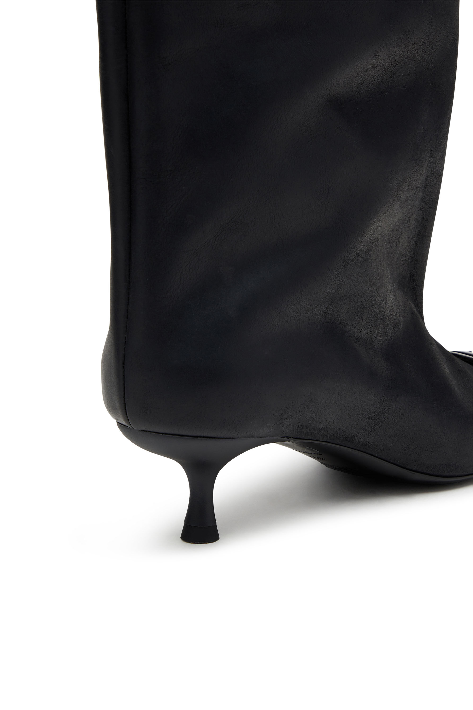 Diesel - D-VENUS 40 KB TUBE, Botas hasta la rodilla en cuero aceitado Mujer in Negro - 4
