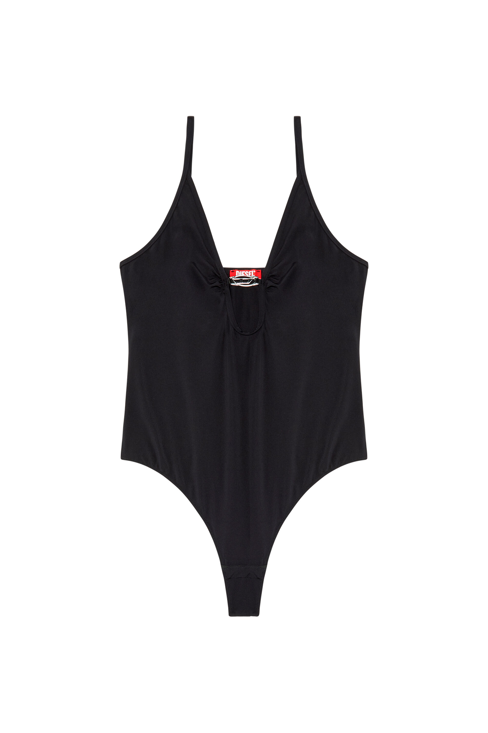 Women's Microfibre bodysuit with Oval D plaque | Black | Diesel