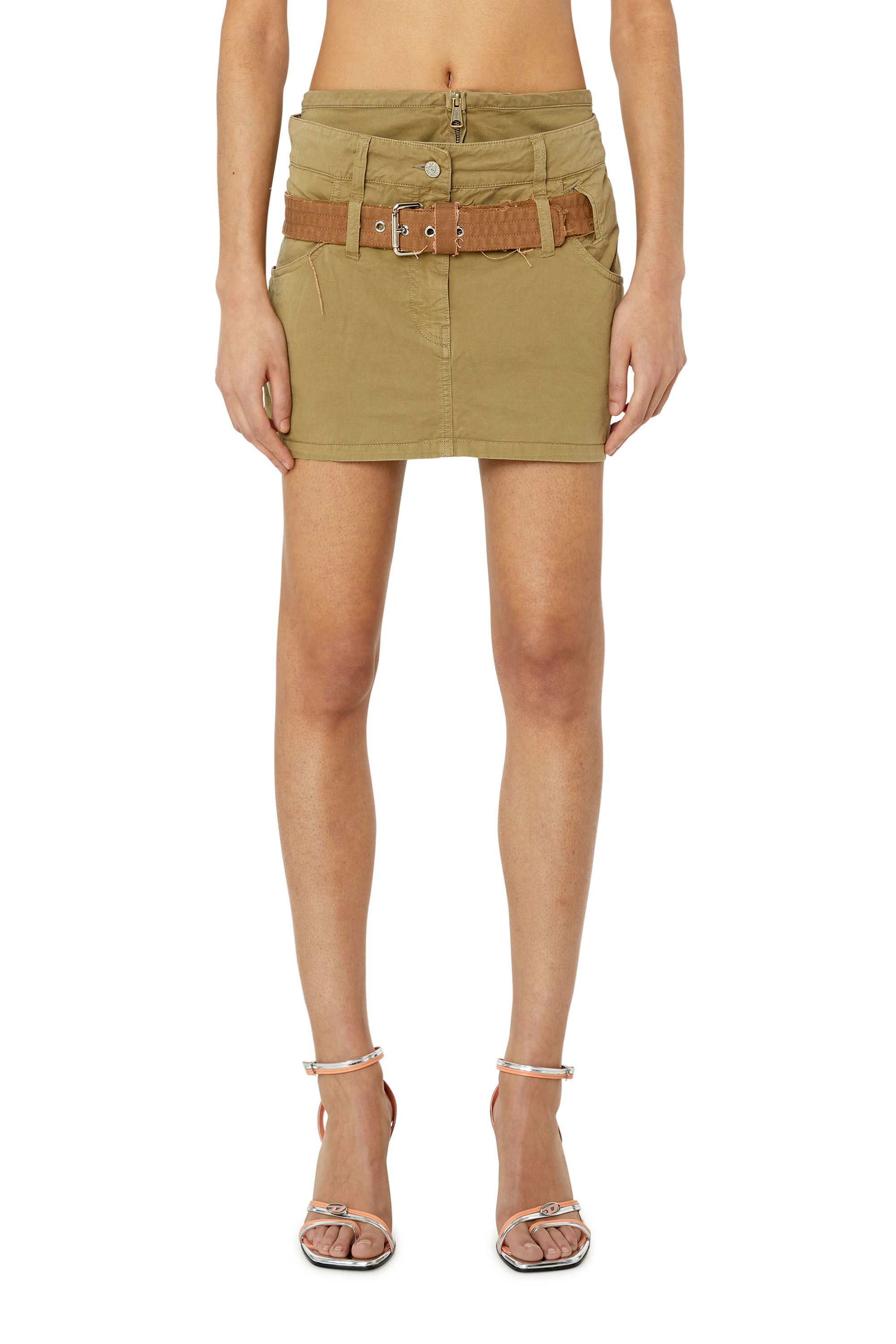 O-ENTHIA Woman: Treated twill skirt with double waist | Diesel