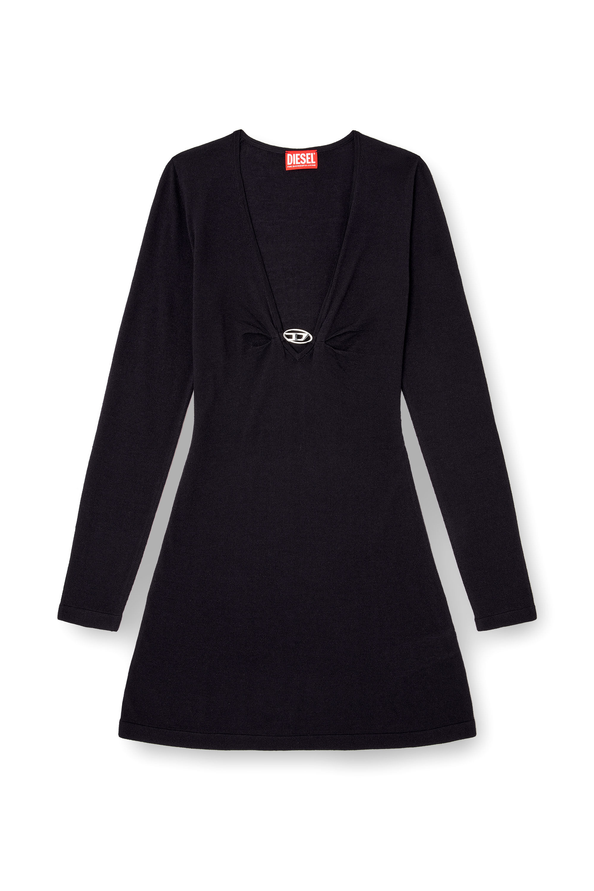 Women's Long sleeved knitted dress | Blue | Diesel