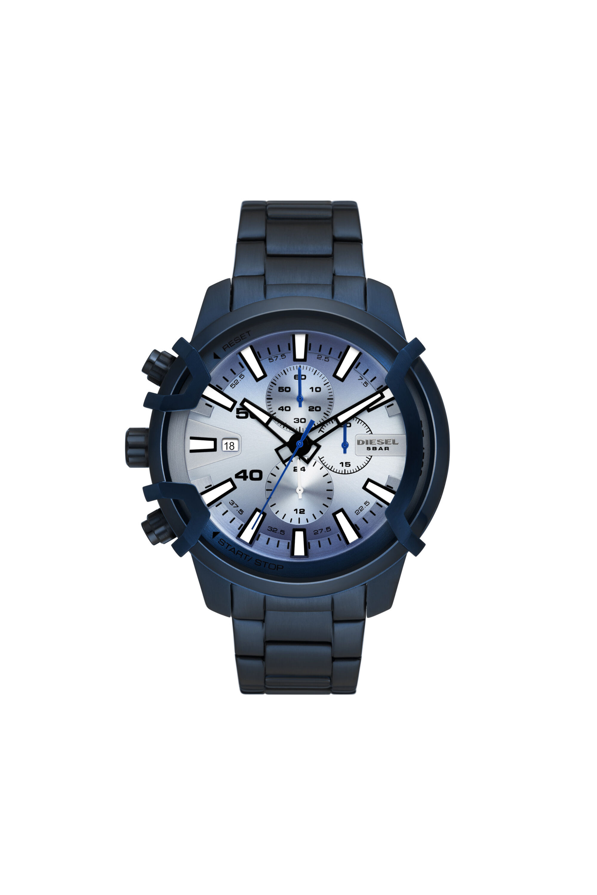 当店の記念日 DZ4596 Man: watch steel stainless blue chronograph Griffed 時計