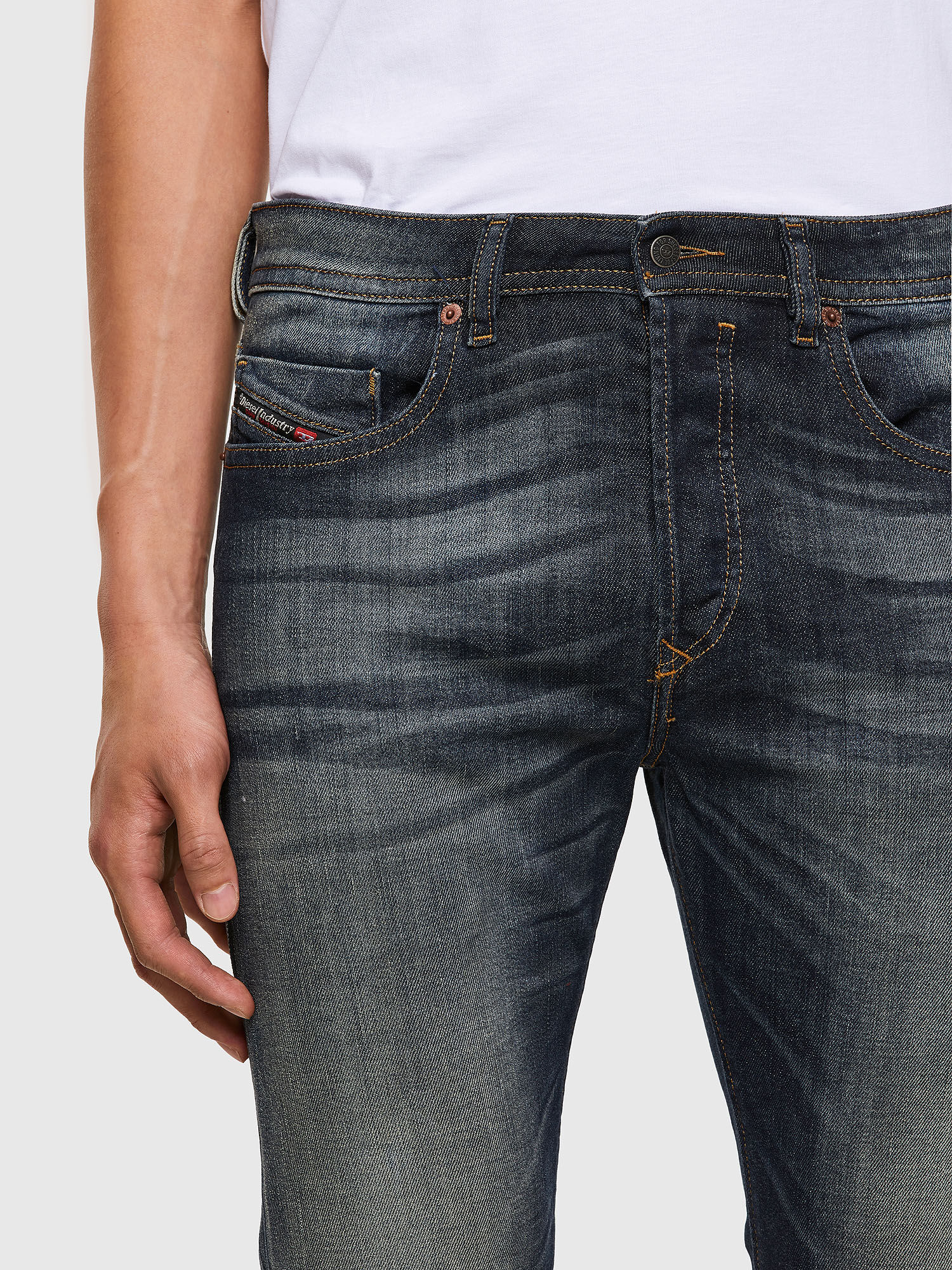 Buster Slim Jeans 009EP Dark Blue Wash Treated Stretch Fabric