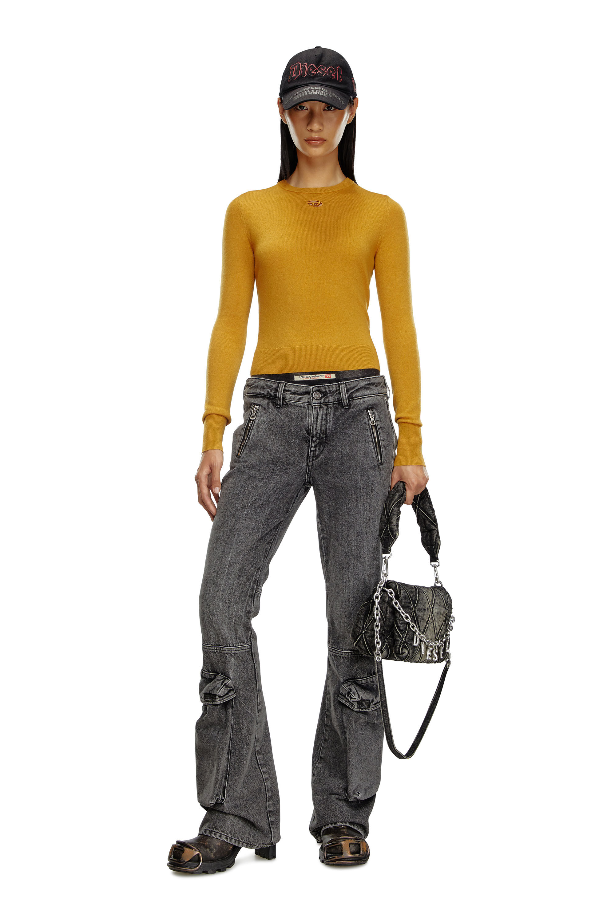 Diesel - M-AREESAX, Camiseta de lana y cachemira Mujer in Marrón - 1