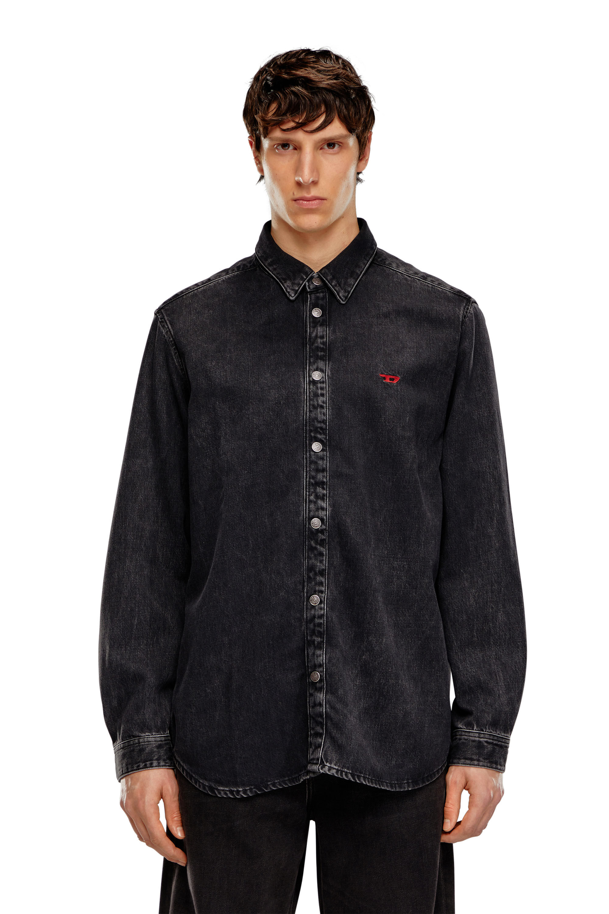 Camisa en denim de TENCEL Hombre Negro Diesel