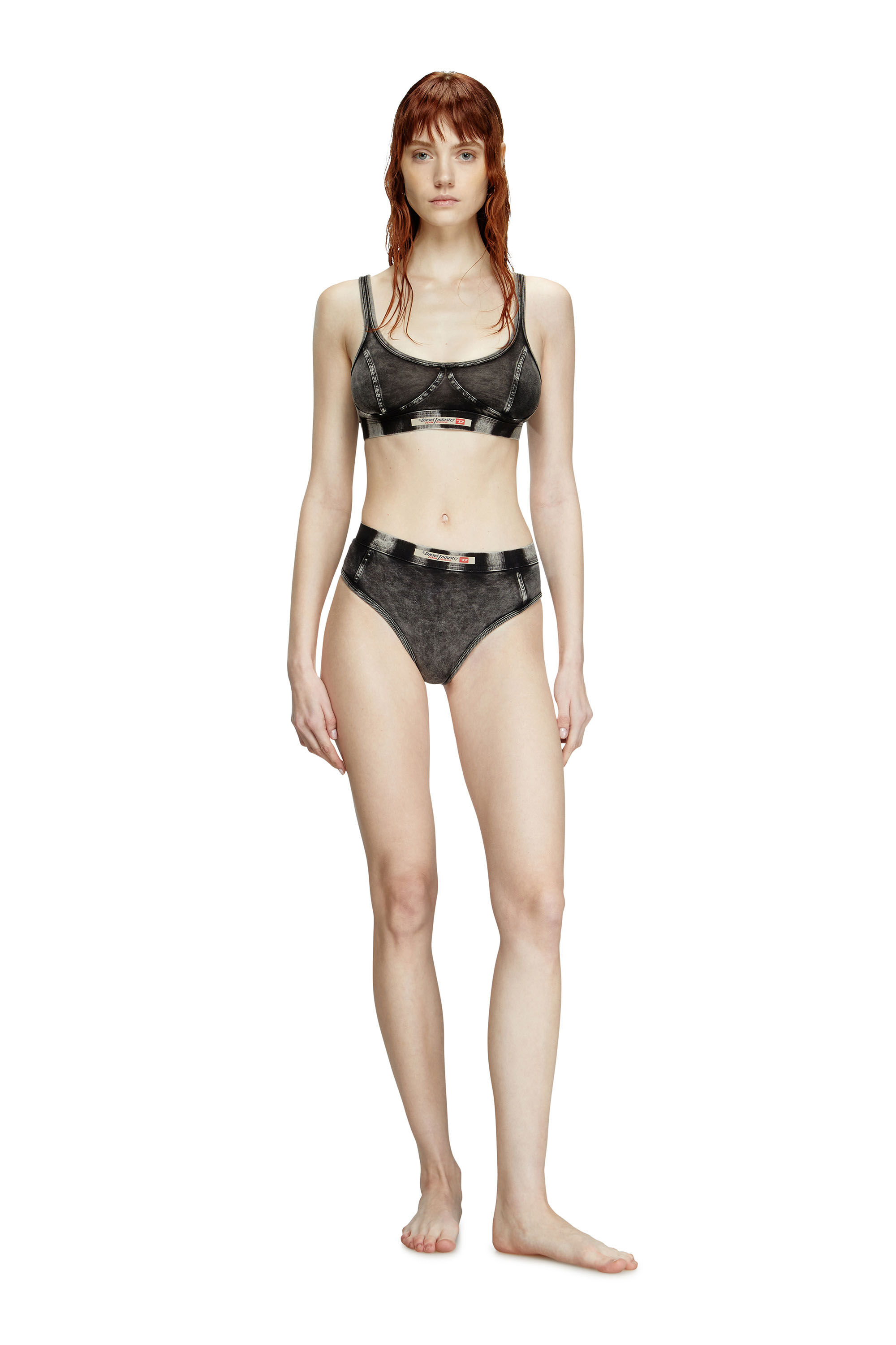 Diesel - HIPSTER-DNM, Braguitas hipster de tejido con efecto denim Mujer in Negro - 2
