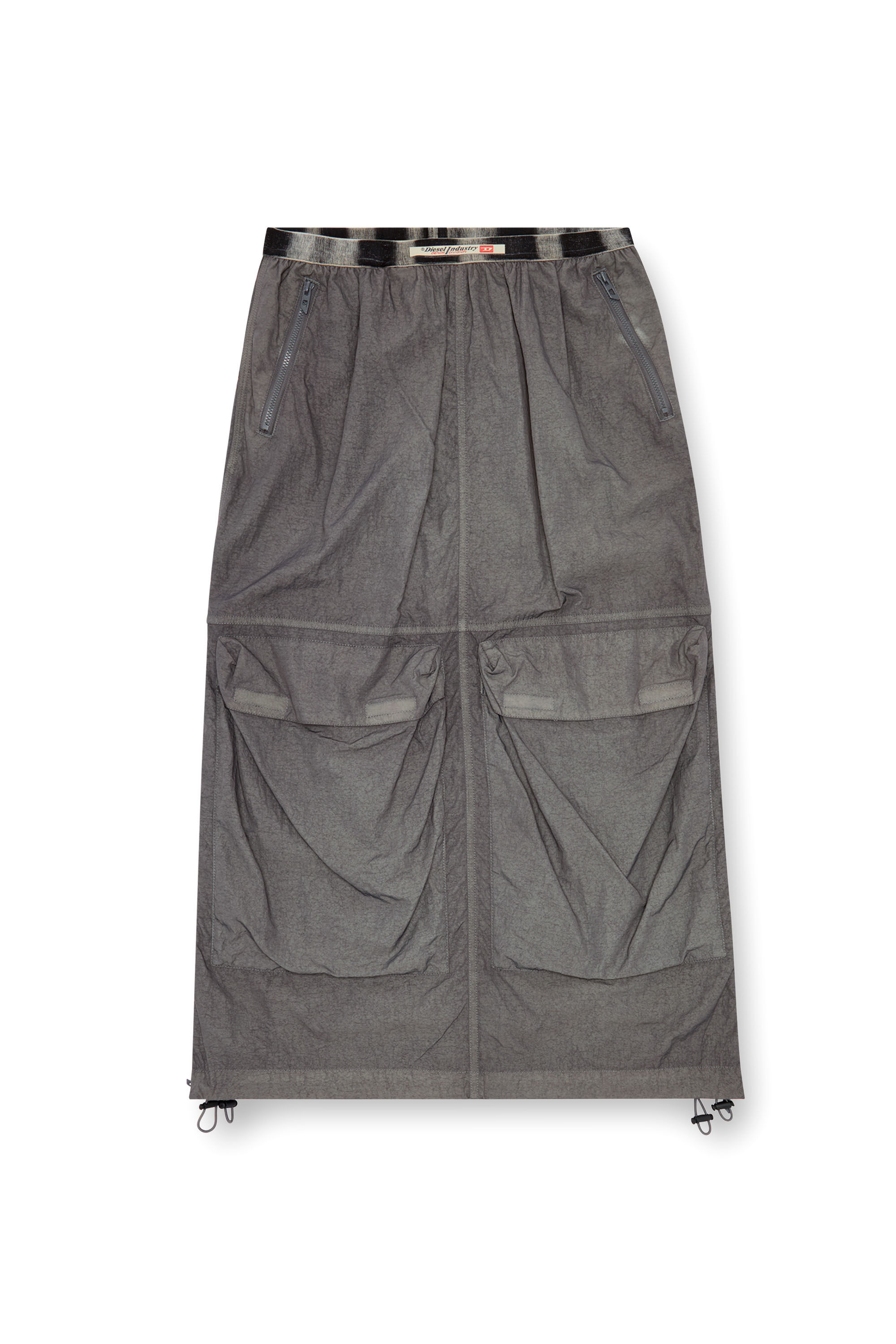 Diesel - O-ASIS, Woman's Cargo midi skirt in recycled nylon in Grey - 2