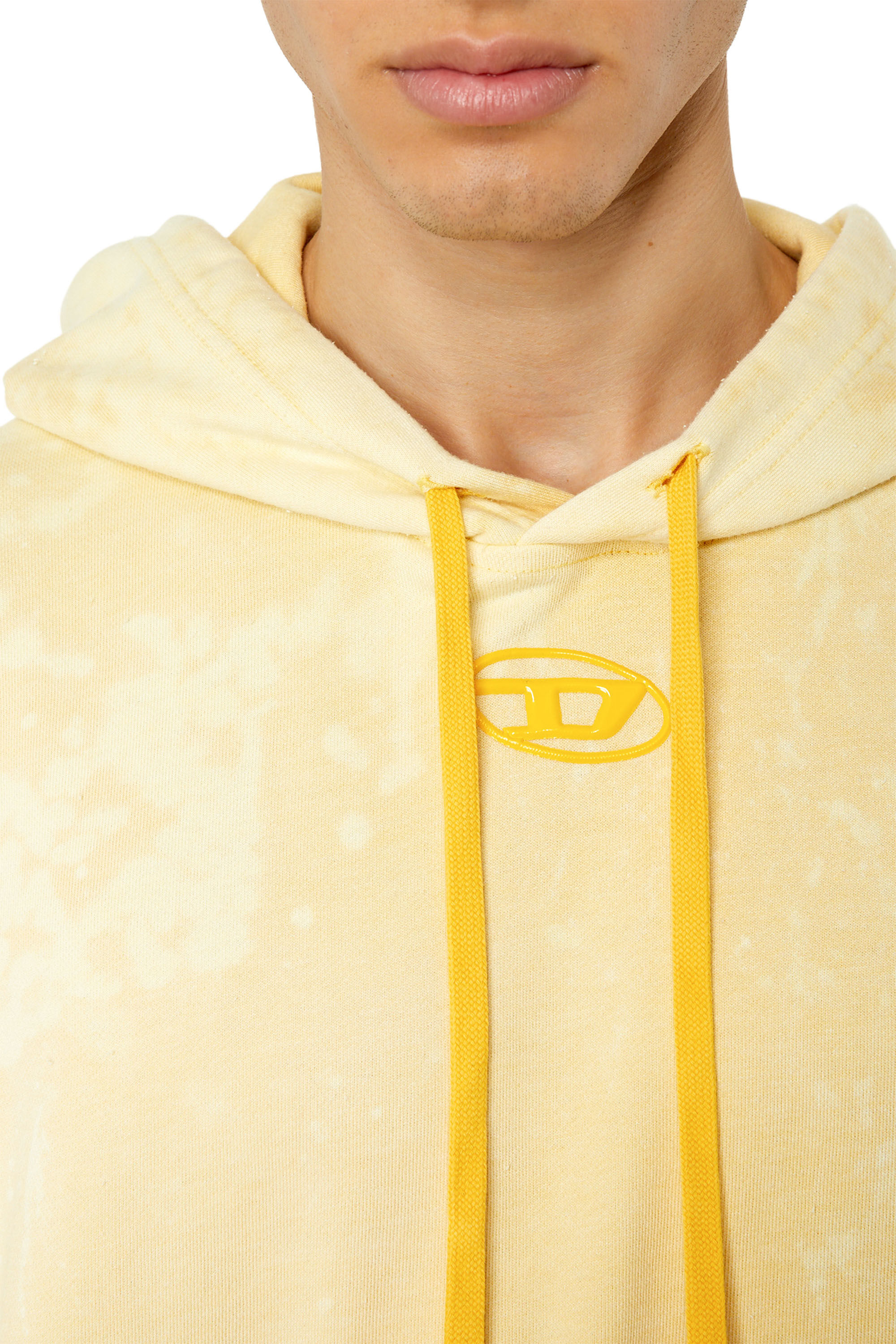Diesel - S-MACS-HOOD-G2, Sudadera con capucha desteñida extragrande con logotipo Hombre in Amarillo - 5