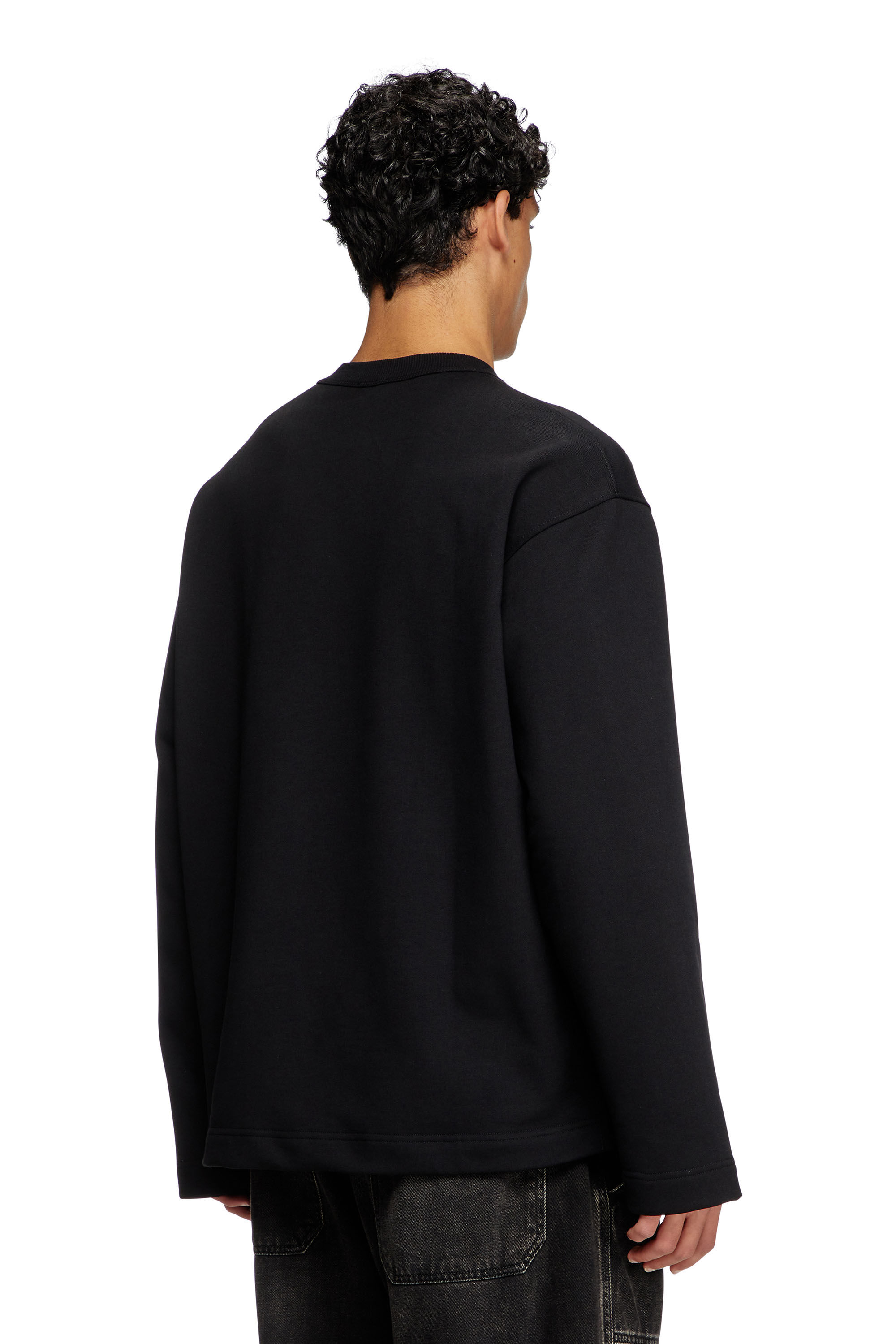 Diesel - S-MACSIS-OD, Man's Sweatshirt with metallic logo in Black - 4