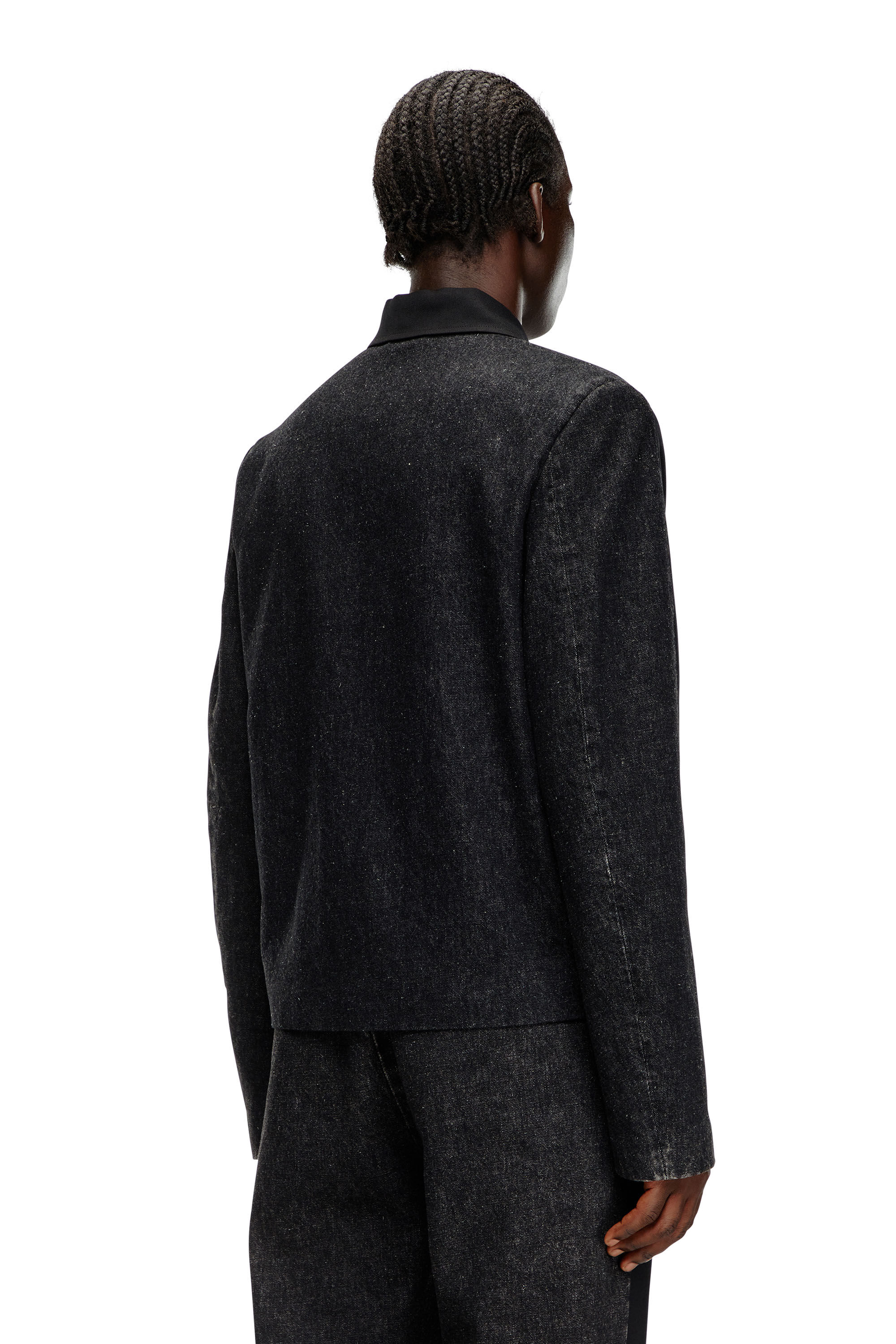 Diesel - J-RHEIN, Man Blouson jacket in wool blend and denim in Black - Image 5
