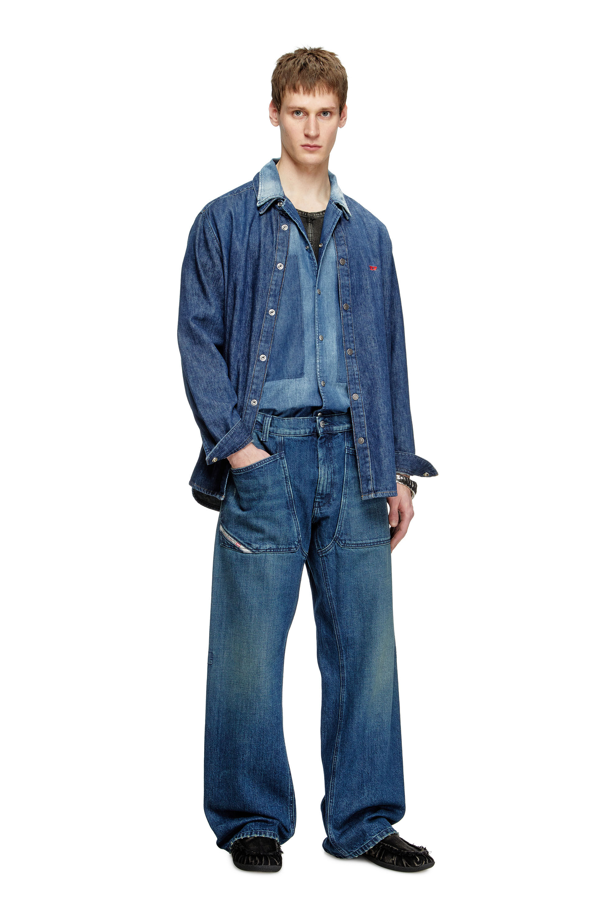 Diesel - Relaxed Jeans D-Zeta 0DBDS Hombre, Azul Oscuro - 1