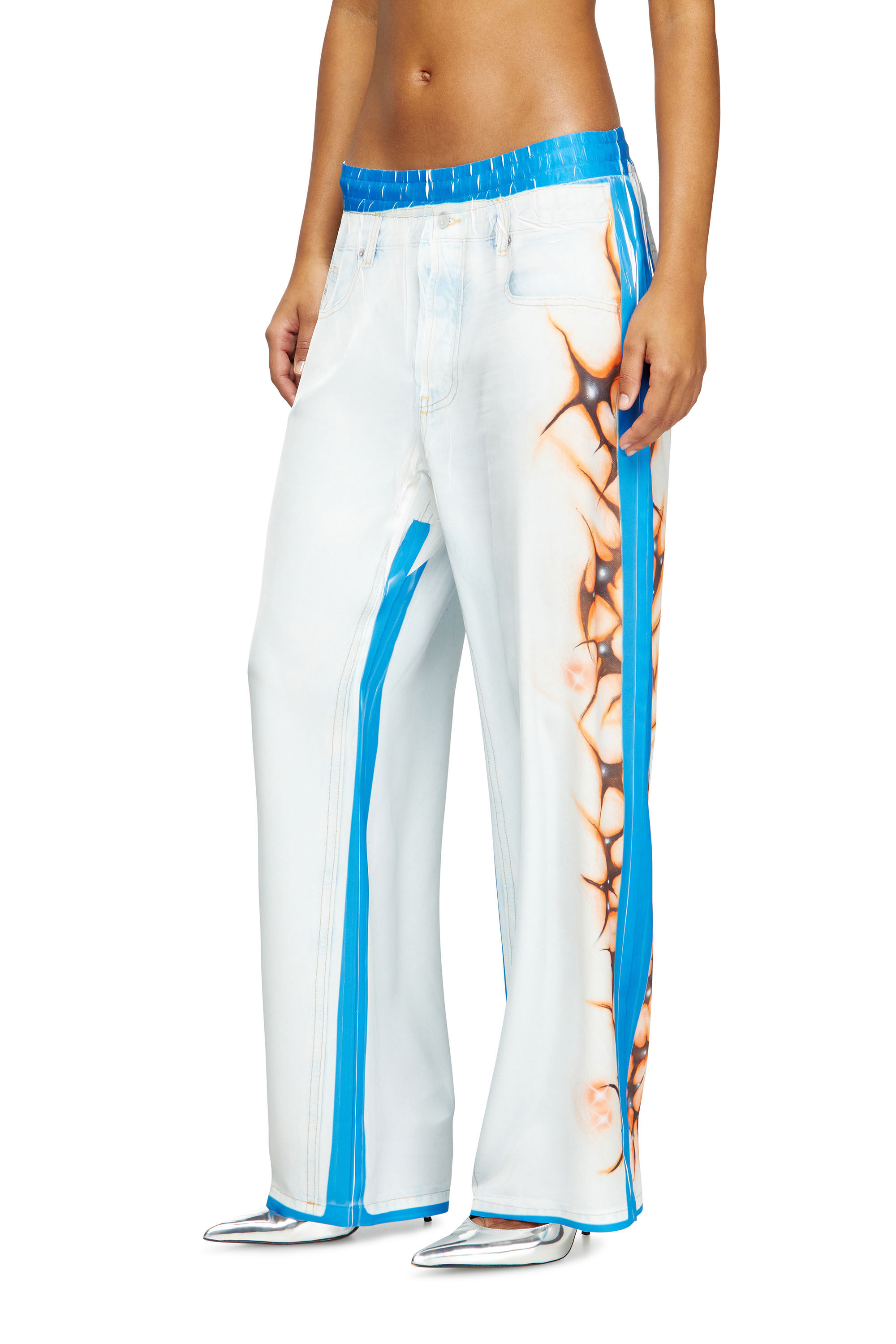 Women's Relaxed pant with graffiti print | Multicolor | Diesel Women's Relaxed pant with graffiti print | Multicolor | Diesel