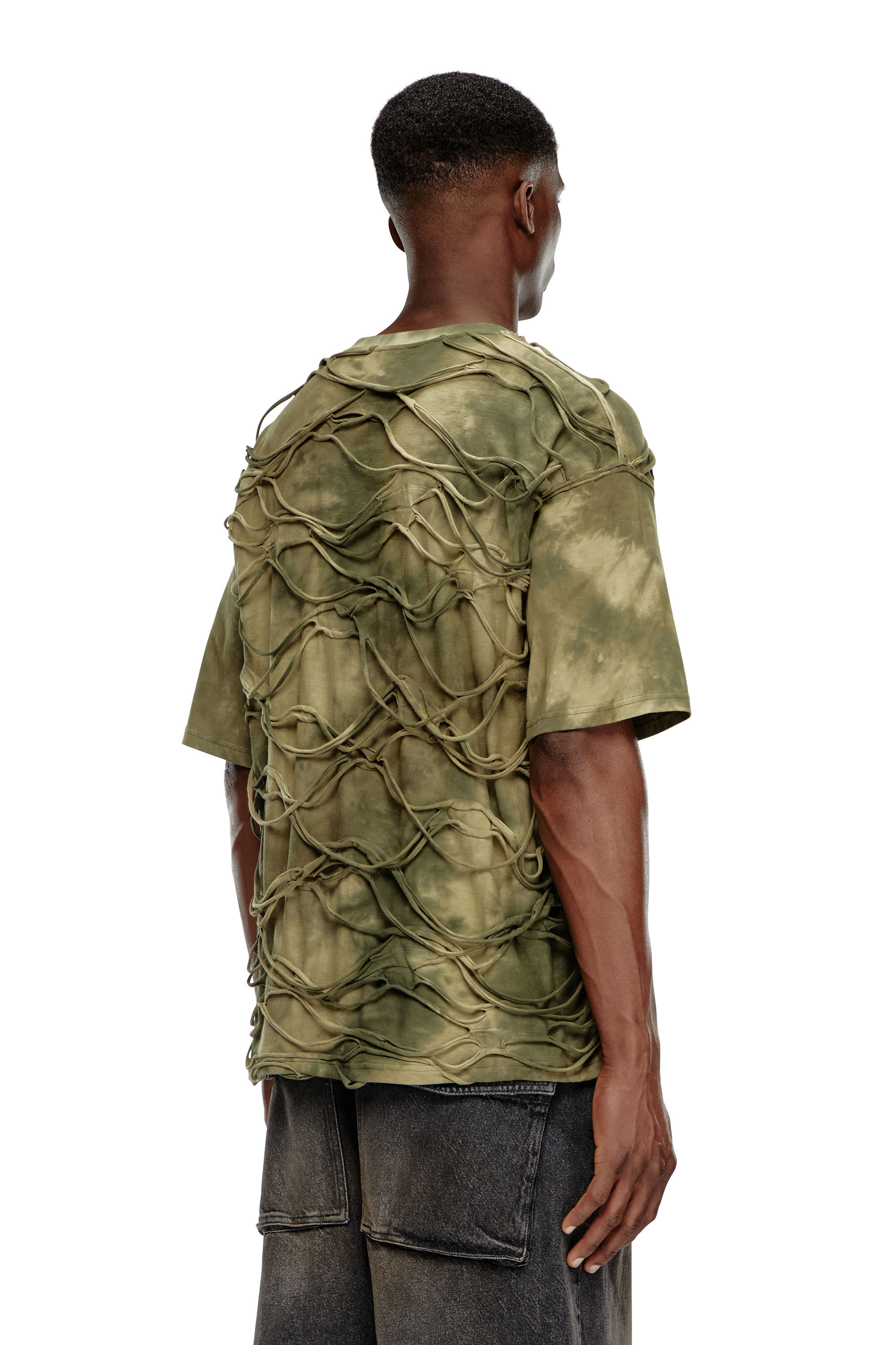 ★DIESEL★ T Flu T-shirt Olive A166570JQAT5AFA A166570JQAT5A Women's Marble-effect T-shirt in stretch jersey | Green | Diesel