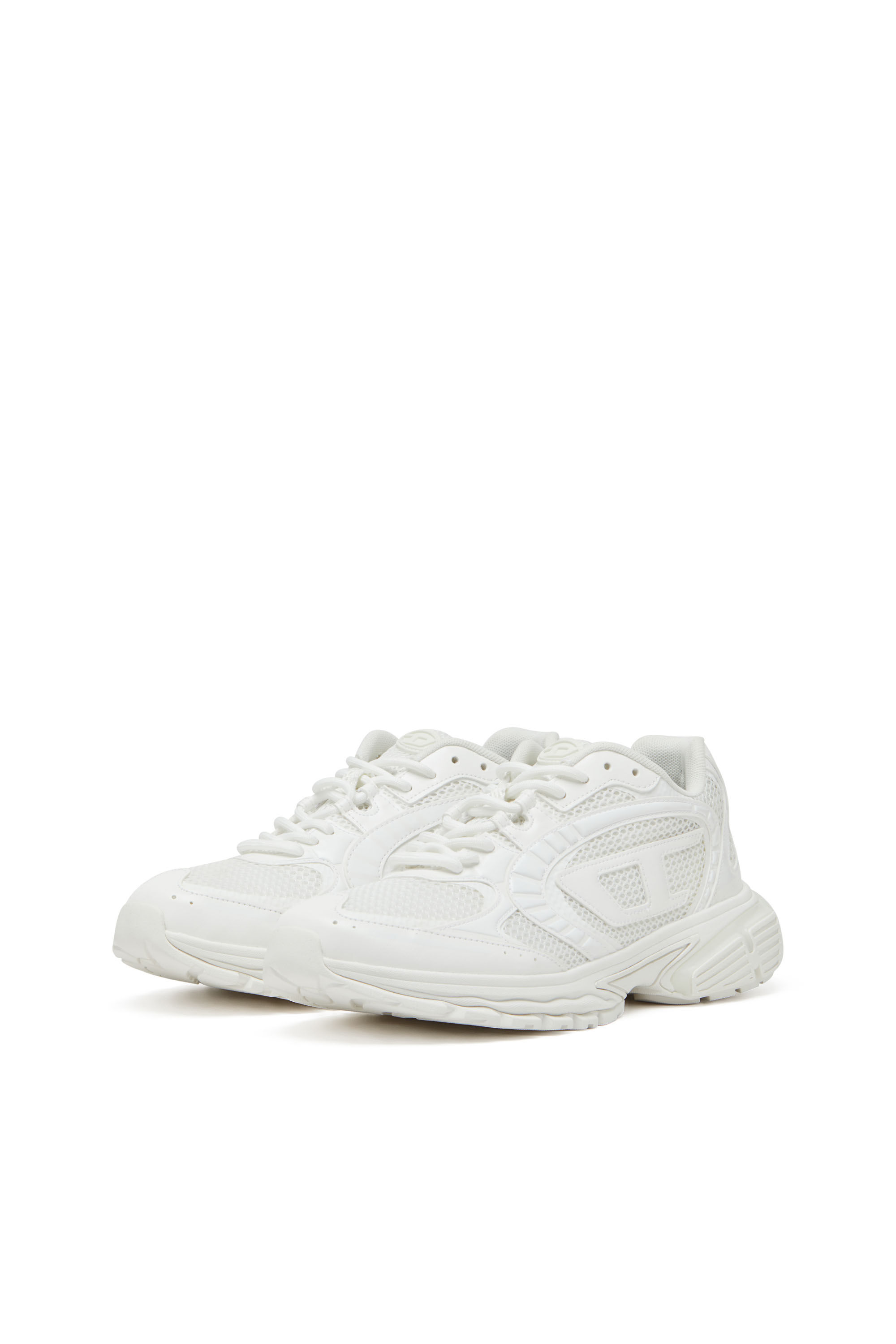 Men's Mesh sneakers with Oval D logo | White | Diesel